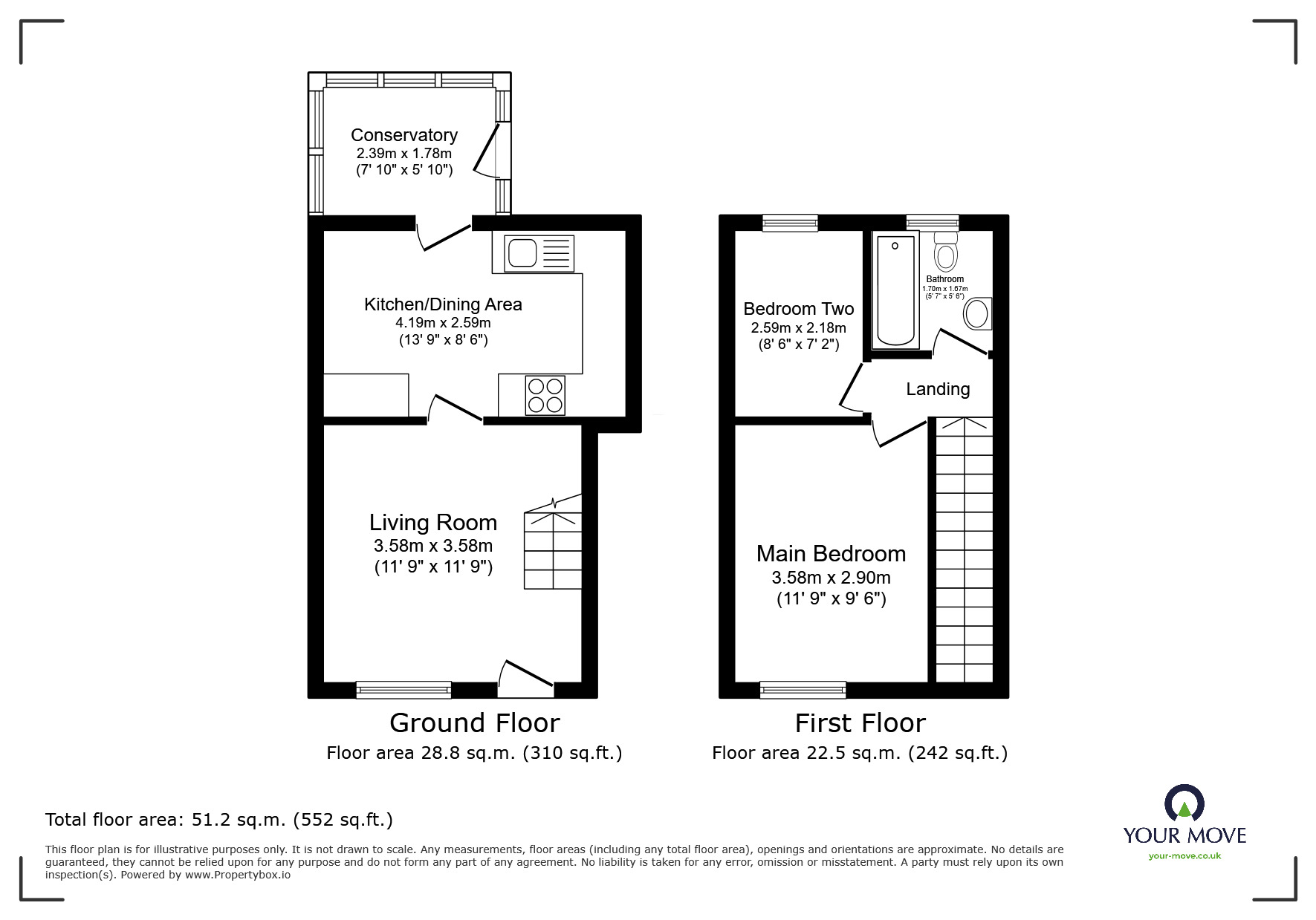 Floorplan of 2 bedroom Mid Terrace House for sale, Butt Park Road, Plymouth, Devon, PL5