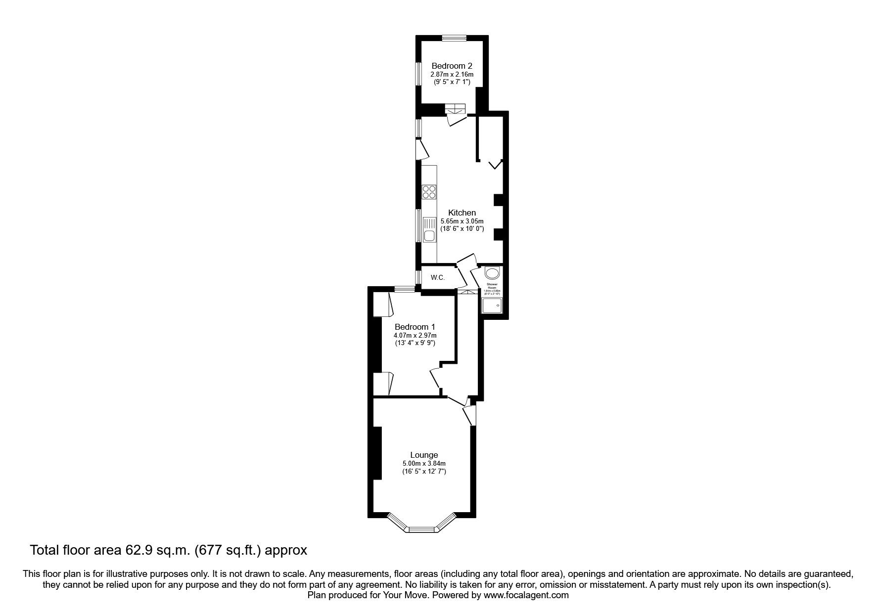 Floorplan of 2 bedroom  Flat to rent, Beatrice Avenue, Lipson, Devon, PL4