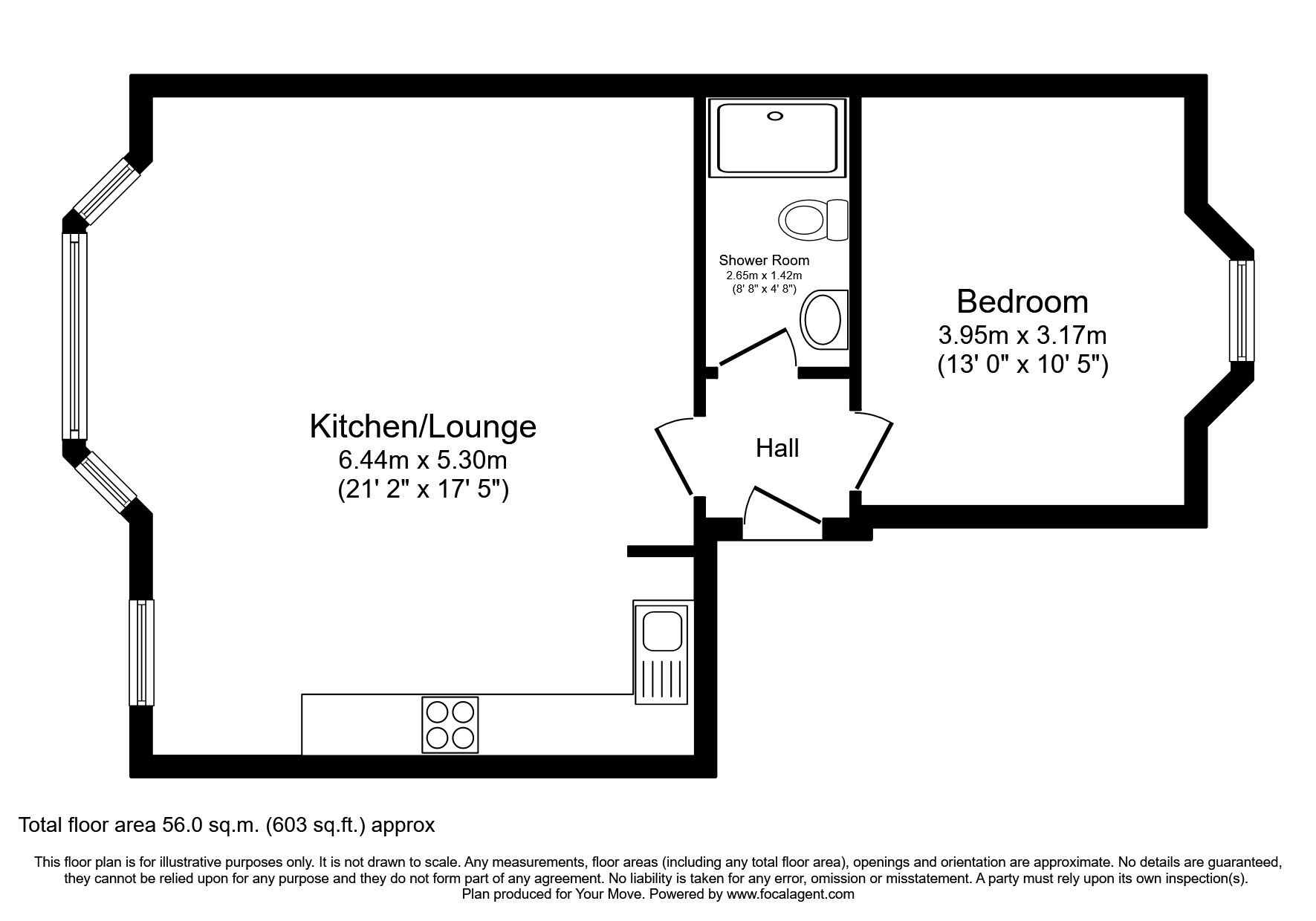 Floorplan of 1 bedroom  Flat to rent, Ford Park Road, Plymouth, Devon, PL4