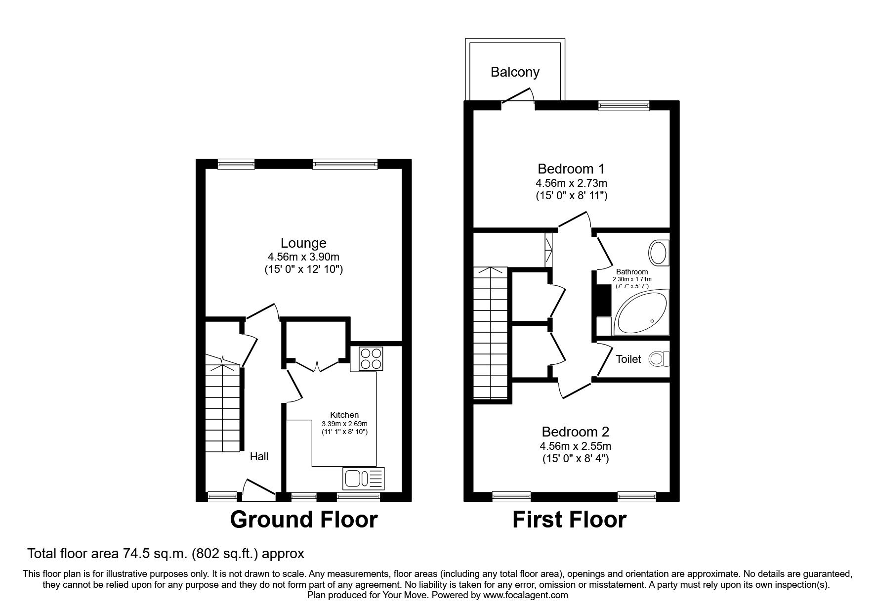 Floorplan of 2 bedroom Flat to rent, Vauxhall Street, Plymouth, Devon, PL4