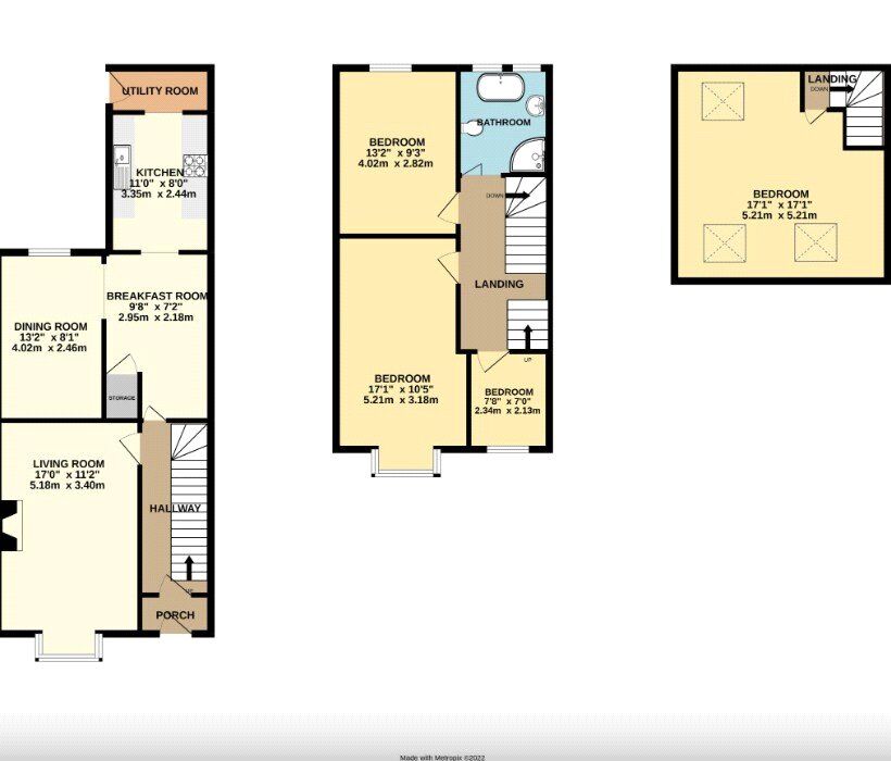Floorplan of 4 bedroom Mid Terrace House to rent, Torr View Avenue, Plymouth, Devon, PL3
