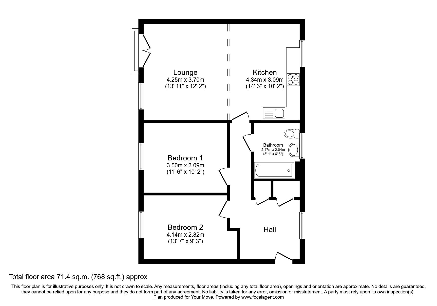 Floorplan of 2 bedroom Flat to rent, Titan Avenue, Sherford, Devon, PL9