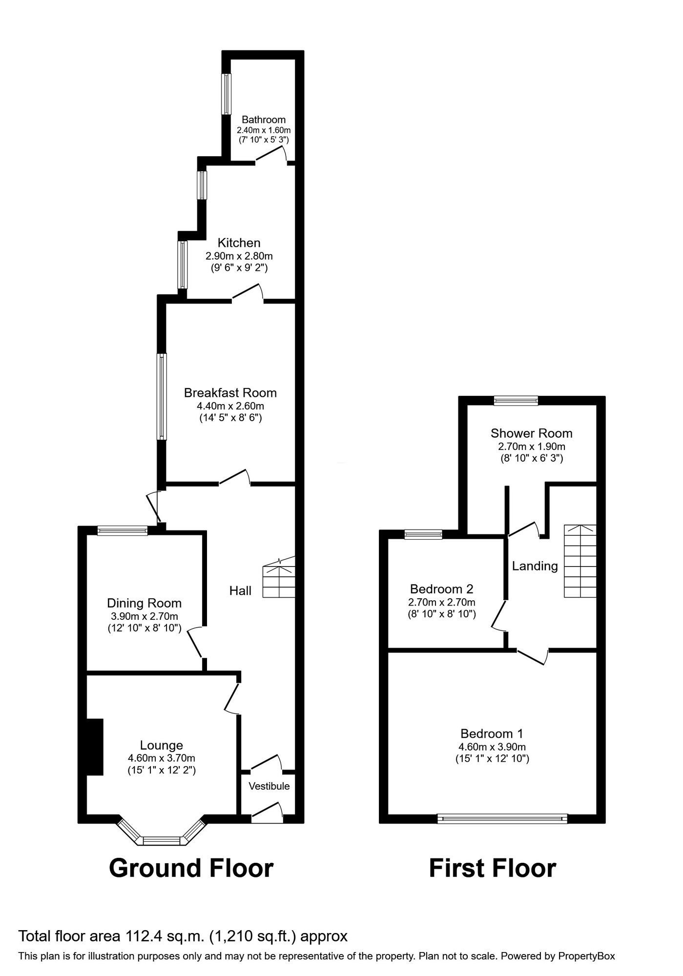 Floorplan of 2 bedroom Mid Terrace House for sale, Ocean Street, Plymouth, Devon, PL2
