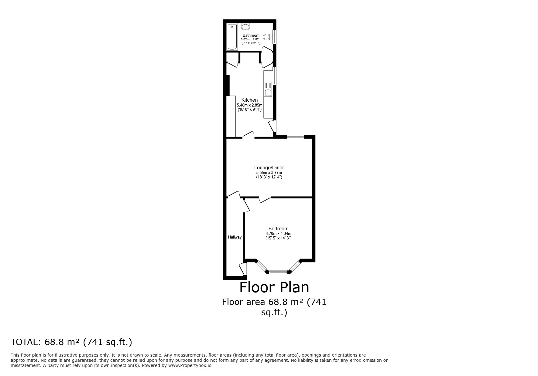 Floorplan of 1 bedroom  Flat for sale, Wyndham Street West, Plymouth, Devon, PL1