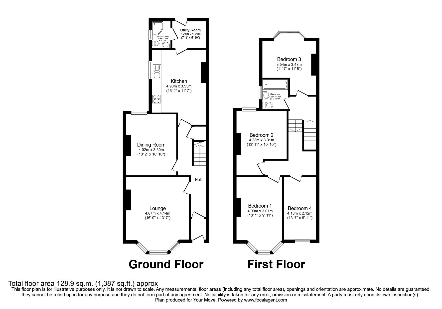 Floorplan of 4 bedroom Mid Terrace House for sale, Craven Avenue, Plymouth, Devon, PL4