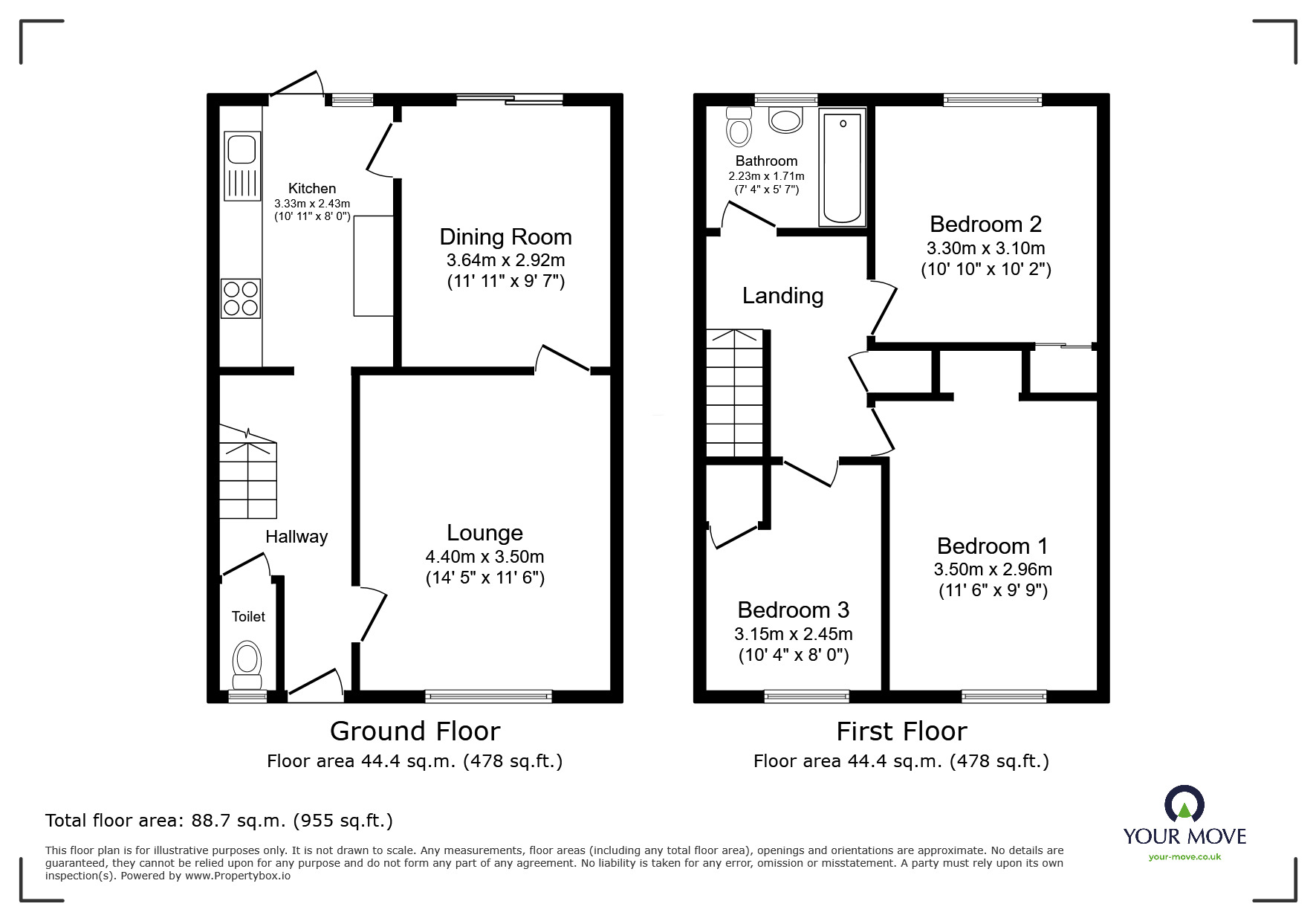 Floorplan of 3 bedroom Semi Detached House for sale, Leatfield Drive, Derriford, Devon, PL6