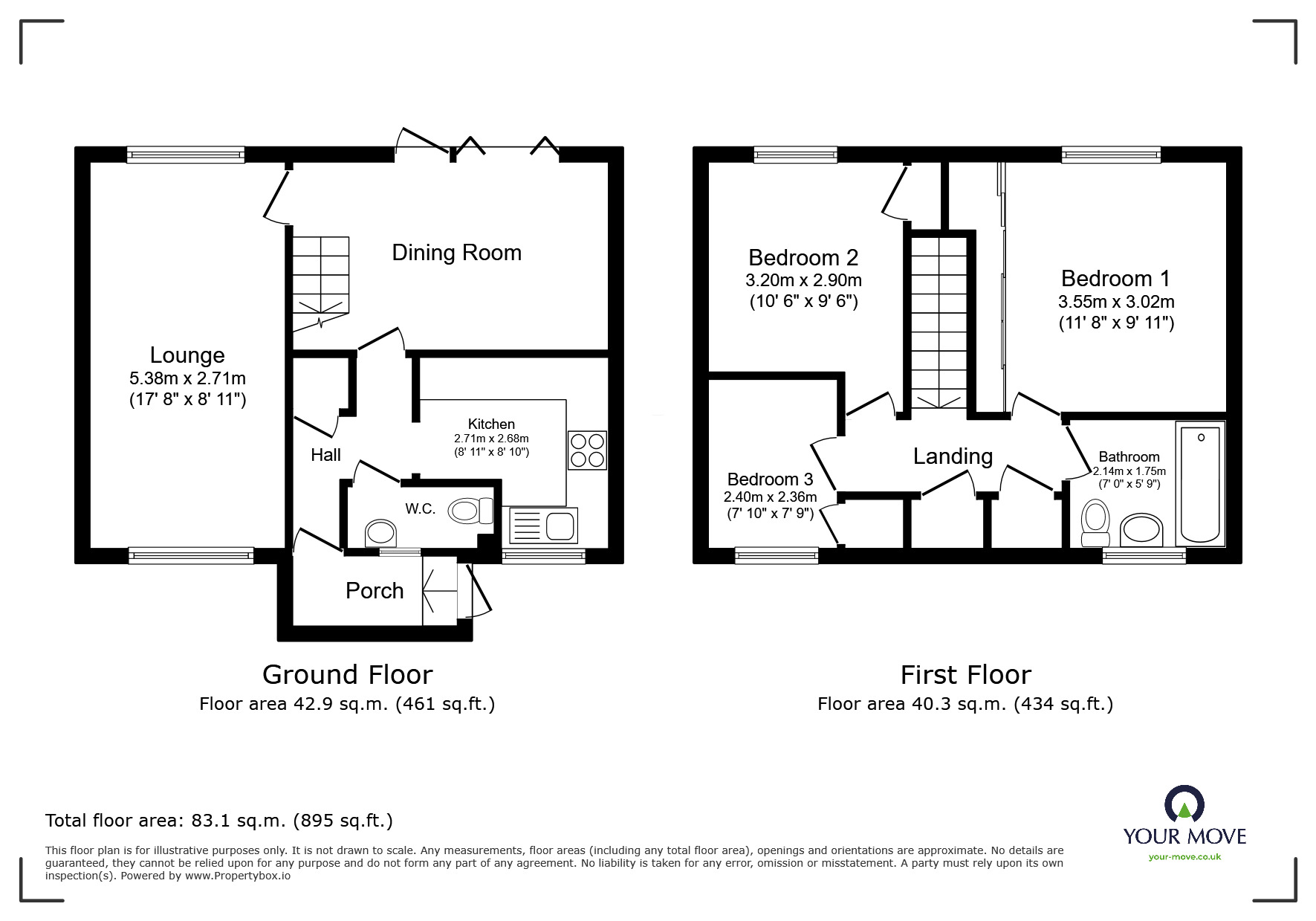 Floorplan of 3 bedroom Semi Detached House for sale, Thirlmere Gardens, Derriford, Devon, PL6