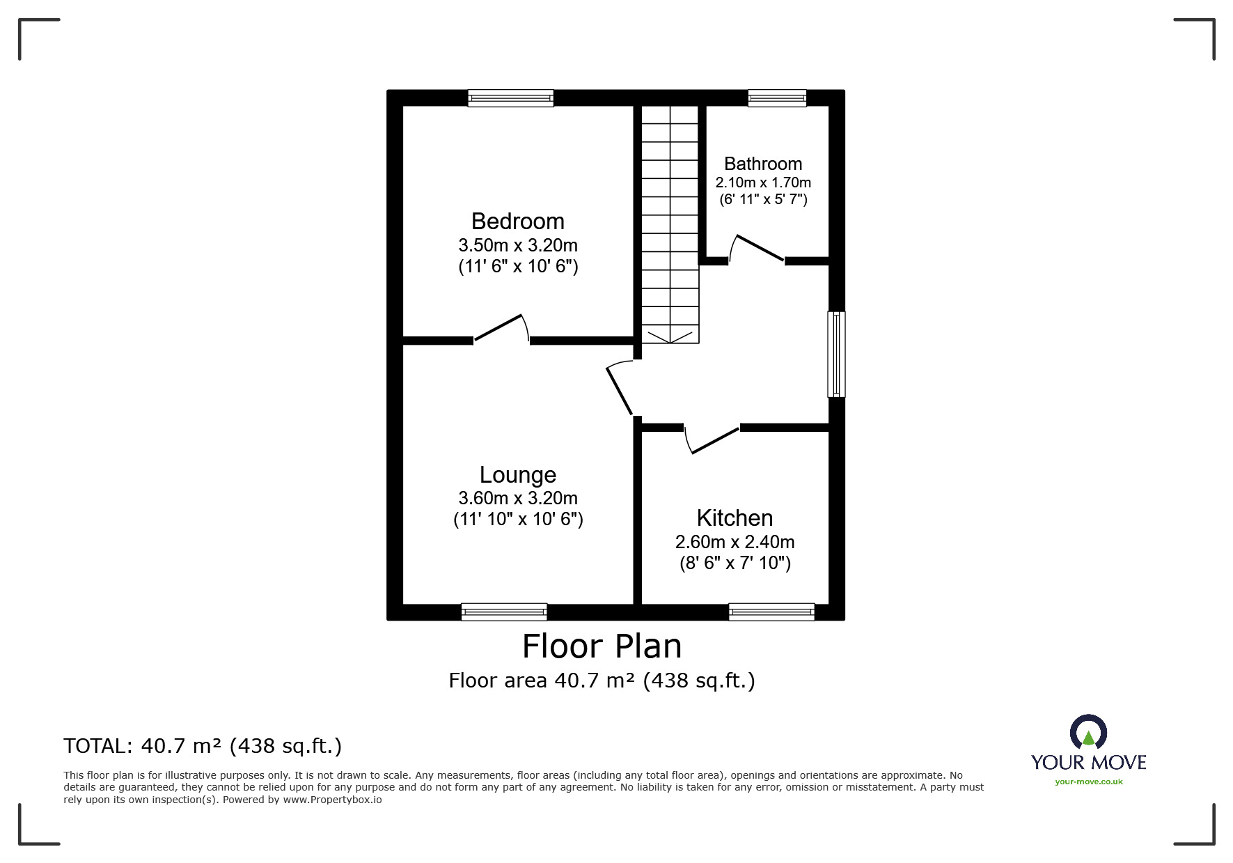 Floorplan of 1 bedroom  Flat for sale, Ferrers Road, Plymouth, Devon, PL5