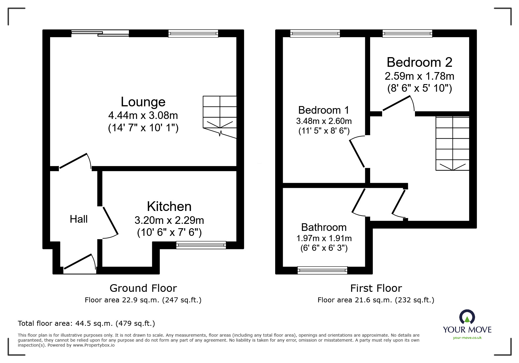 Floorplan of 2 bedroom Semi Detached House for sale, Newbury Close, Plymouth, Devon, PL5