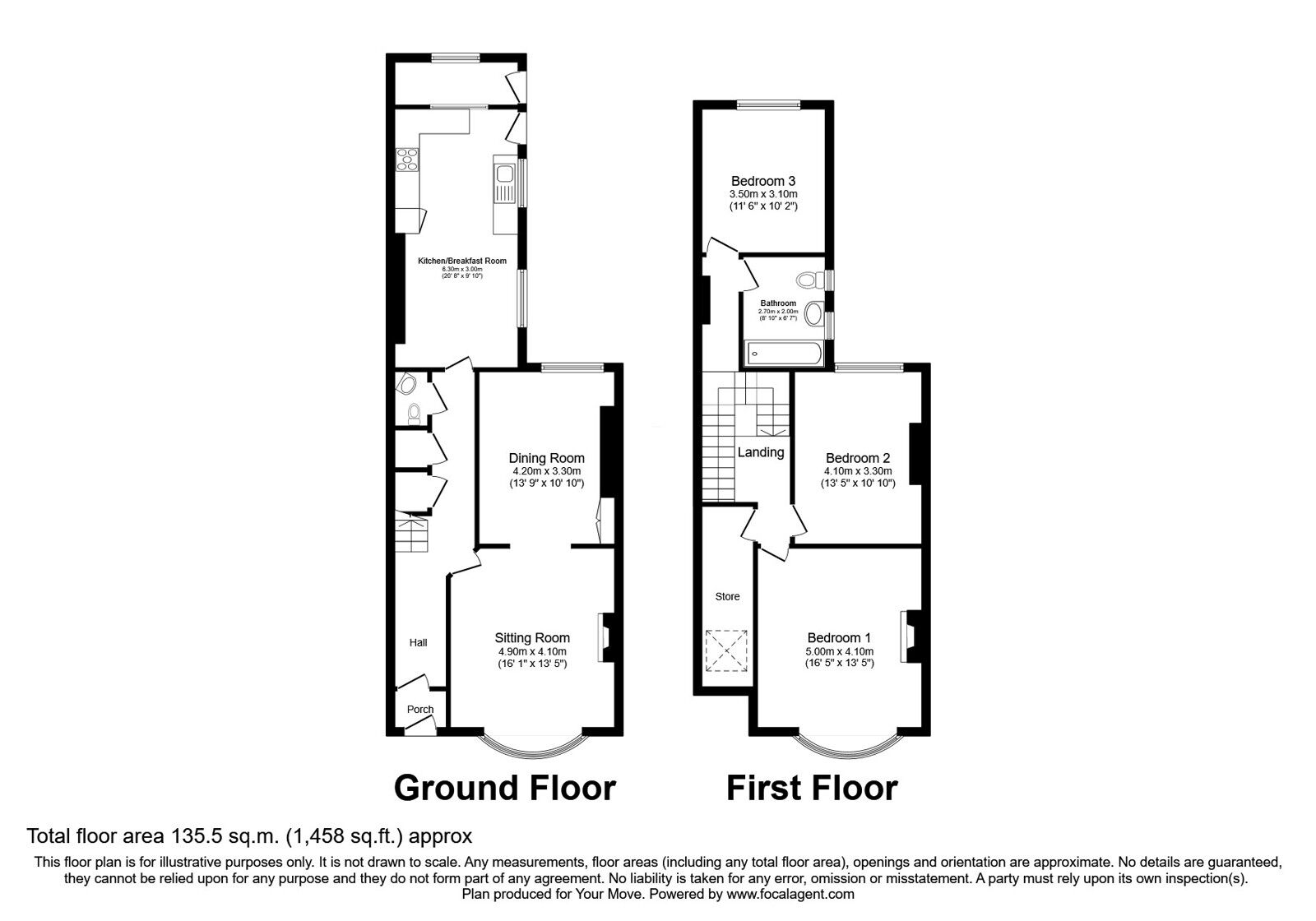 Floorplan of 4 bedroom Semi Detached House for sale, Nelson Avenue, Plymouth, Devon, PL1