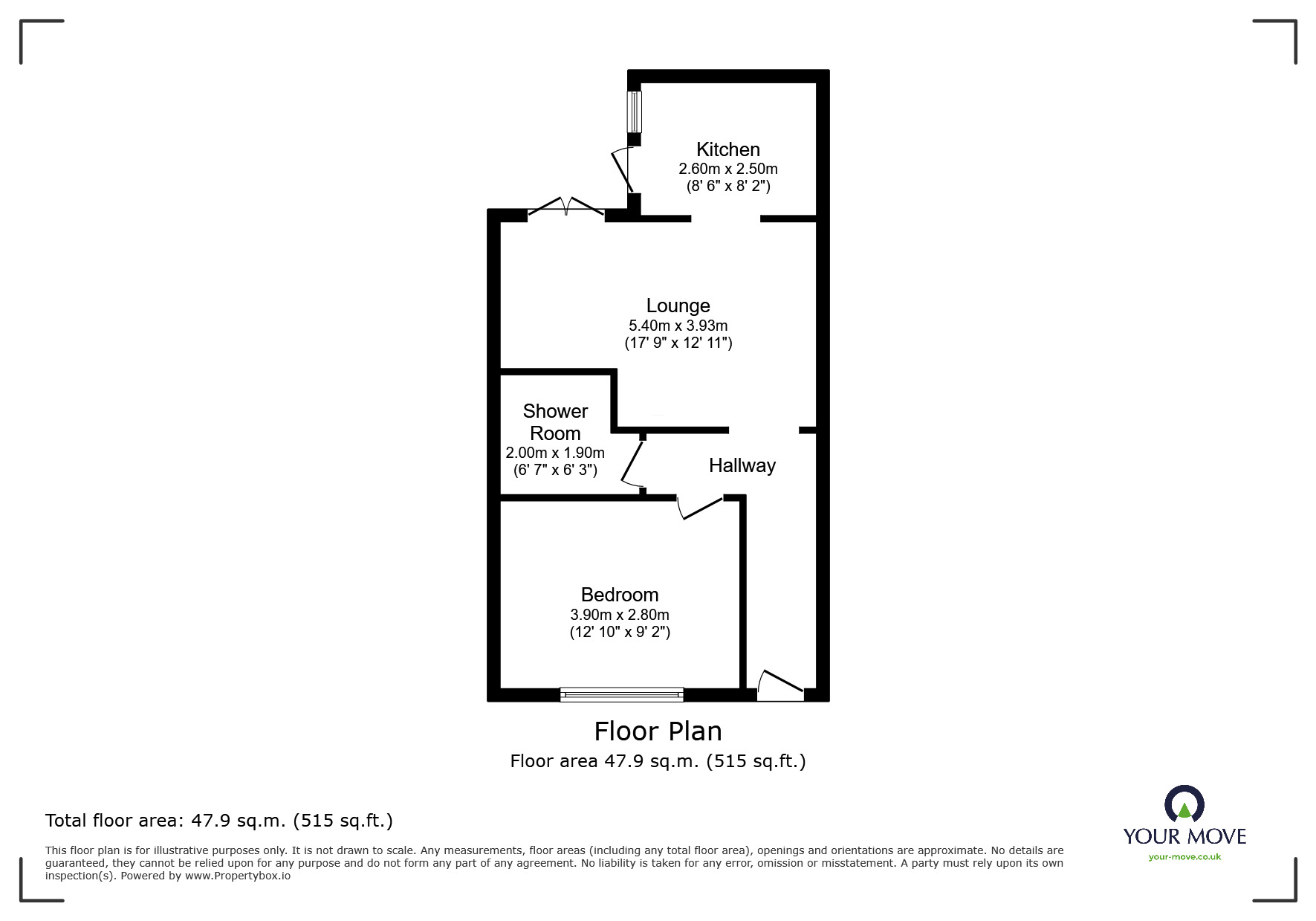 Floorplan of 1 bedroom  Flat for sale, Fellowes Place, Plymouth, Devon, PL1