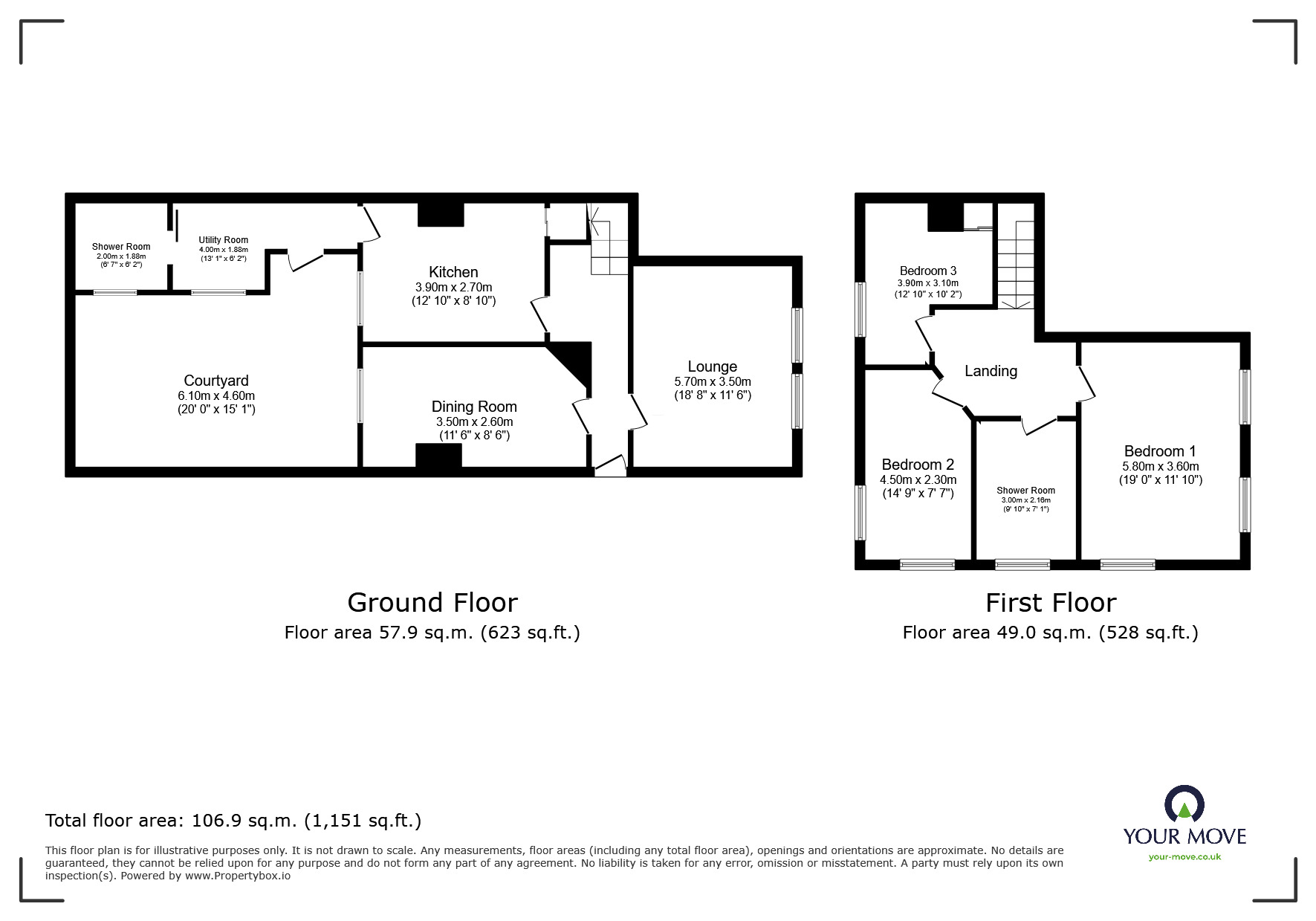 Floorplan of 4 bedroom End Terrace House for sale, Knighton Road, Plymouth, Devon, PL4