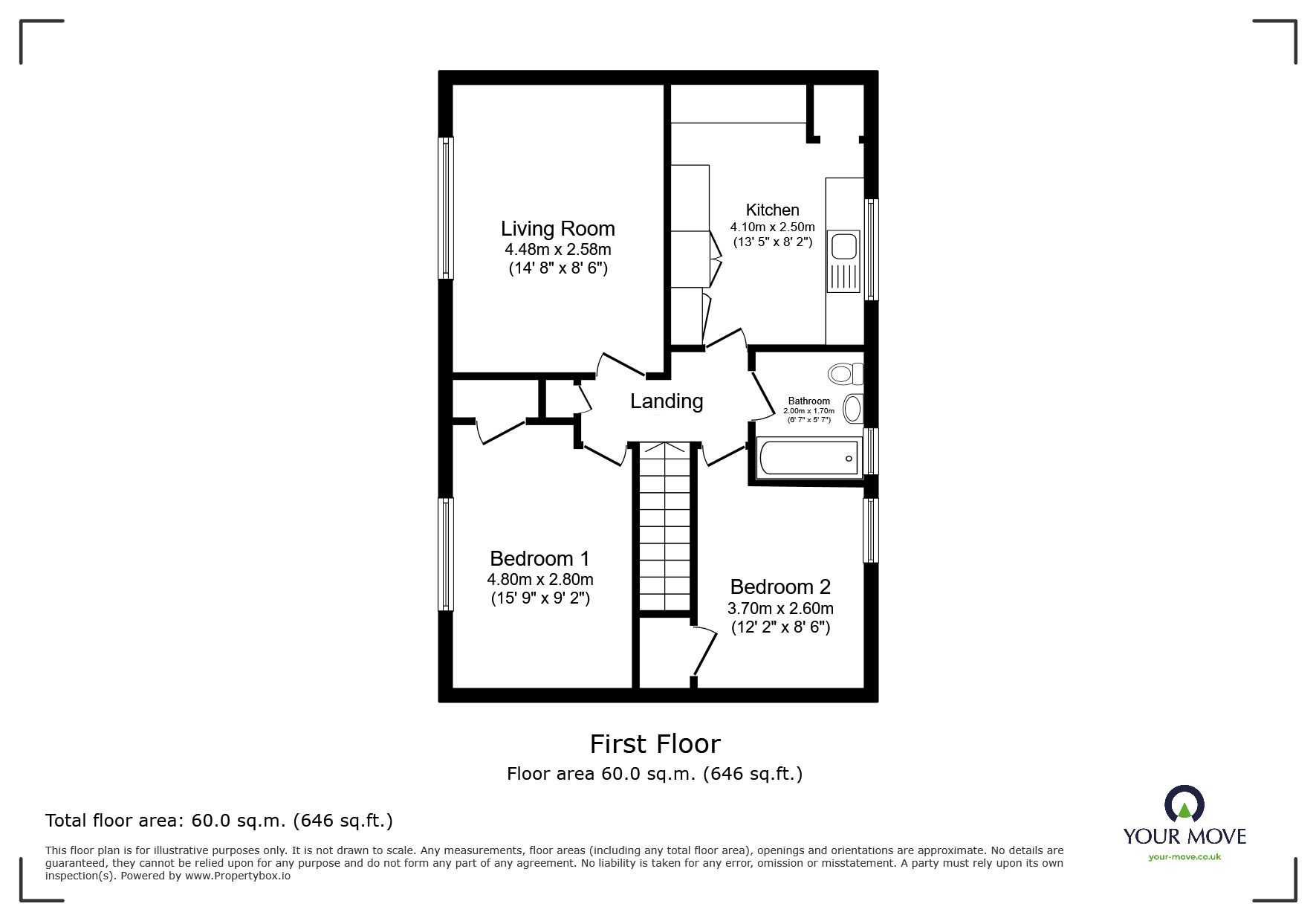 Floorplan of 2 bedroom  Flat for sale, Swinburne Gardens, Plymouth, Devon, PL5