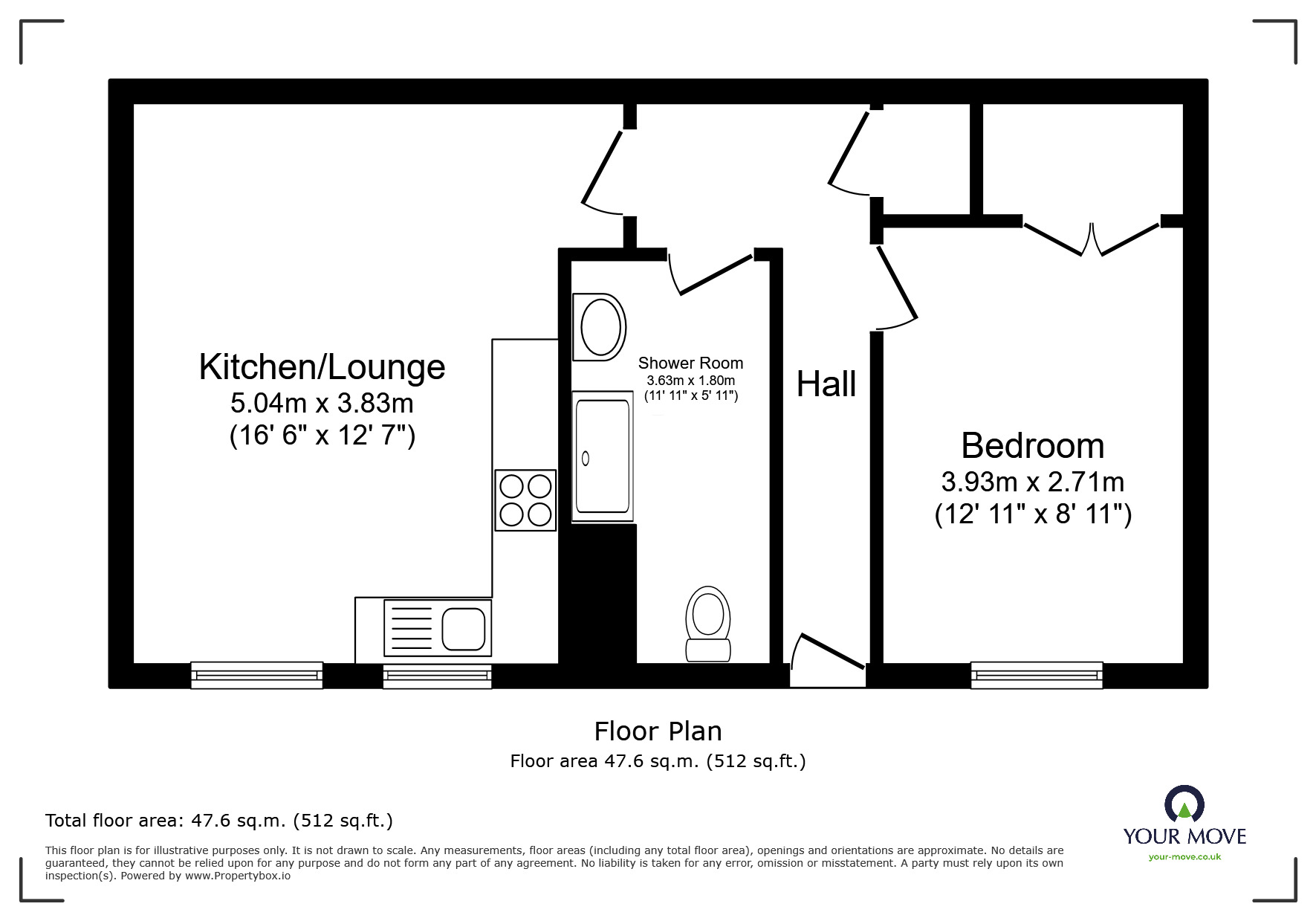 Floorplan of 1 bedroom Flat for sale, North Street, Plymouth, Devon, PL4