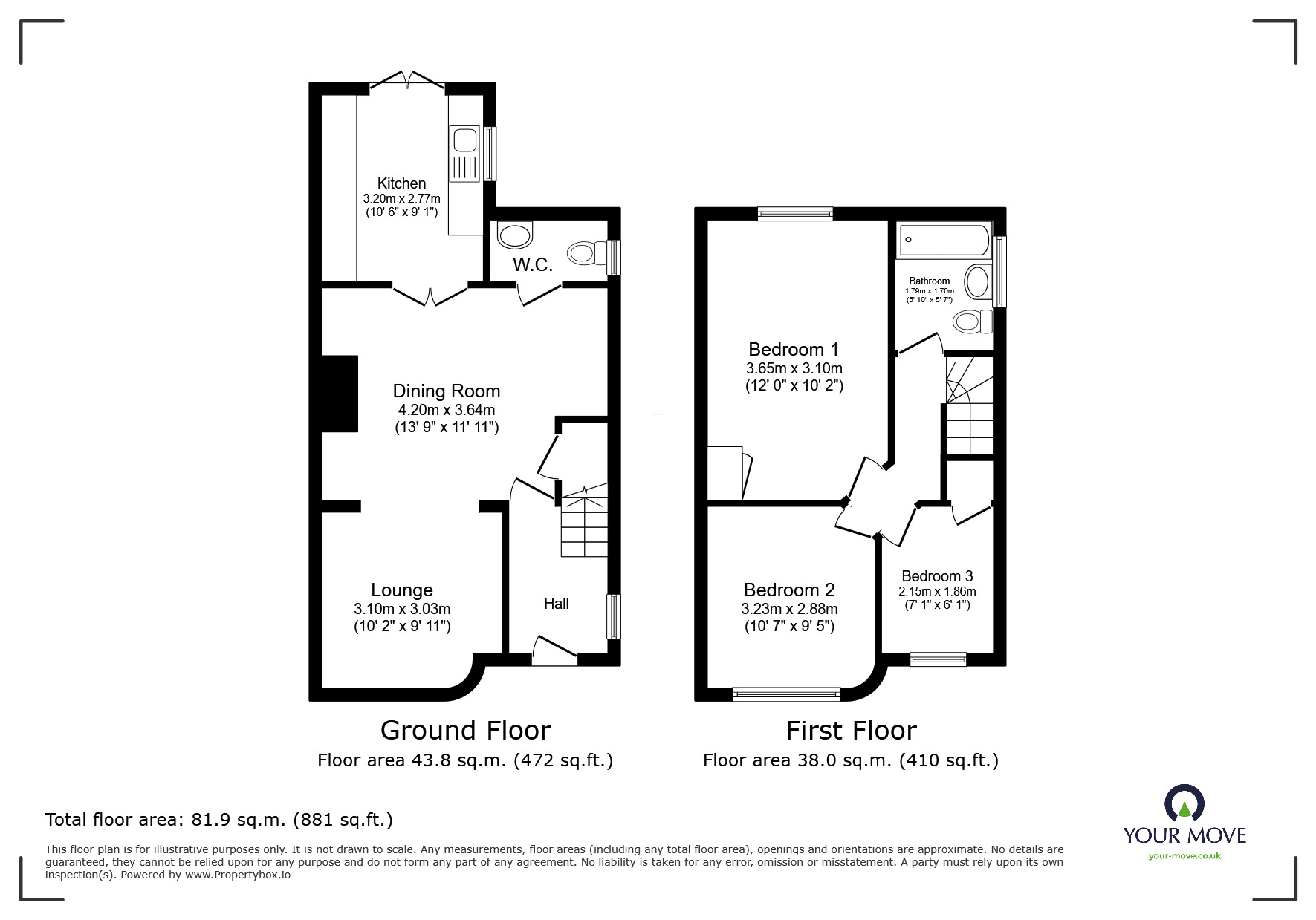 Floorplan of 3 bedroom Semi Detached House for sale, Church Way, Plymouth, Devon, PL5