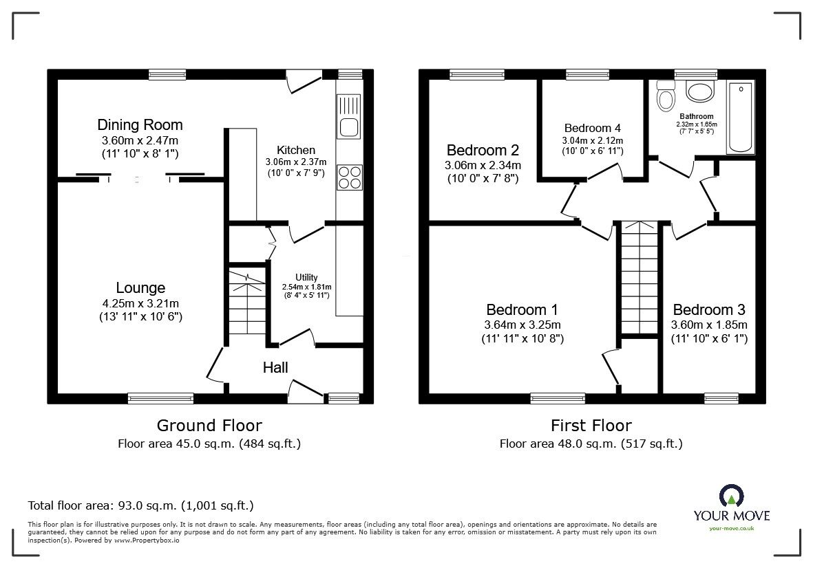 Floorplan of 4 bedroom End Terrace House for sale, Paton Watson Quadrate, Lambhay Street, Devon, PL1