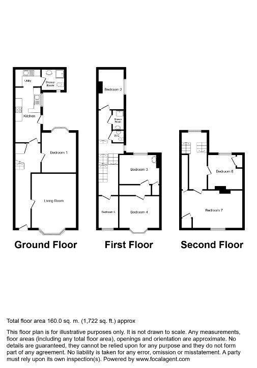Floorplan of 1 bedroom Room to rent, Headland Park, Plymouth, Devon, PL4