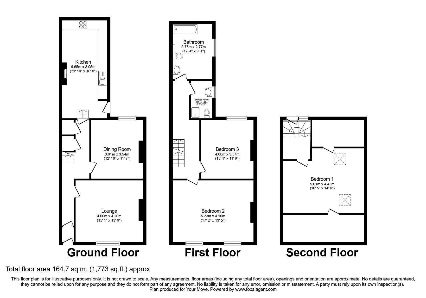 Floorplan of 3 bedroom Mid Terrace House for sale, Frederick Street East, Plymouth, Devon, PL1