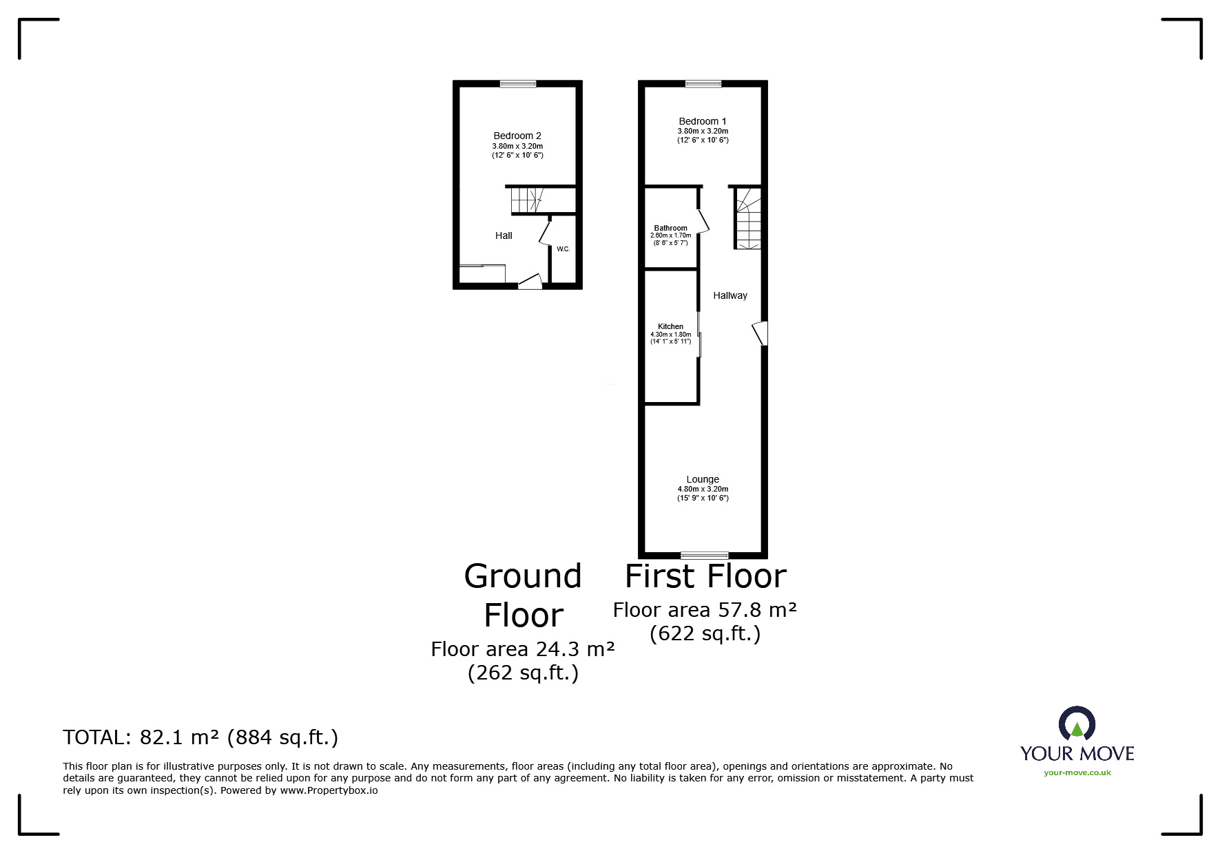 Floorplan of 2 bedroom Flat to rent, Royal William Yard, Plymouth, Devon, PL1