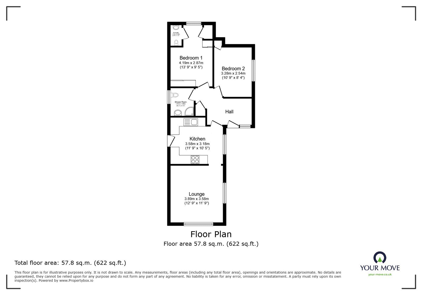 Floorplan of 2 bedroom Detached Bungalow for sale, Hollycroft Road, Plymouth, Devon, PL3