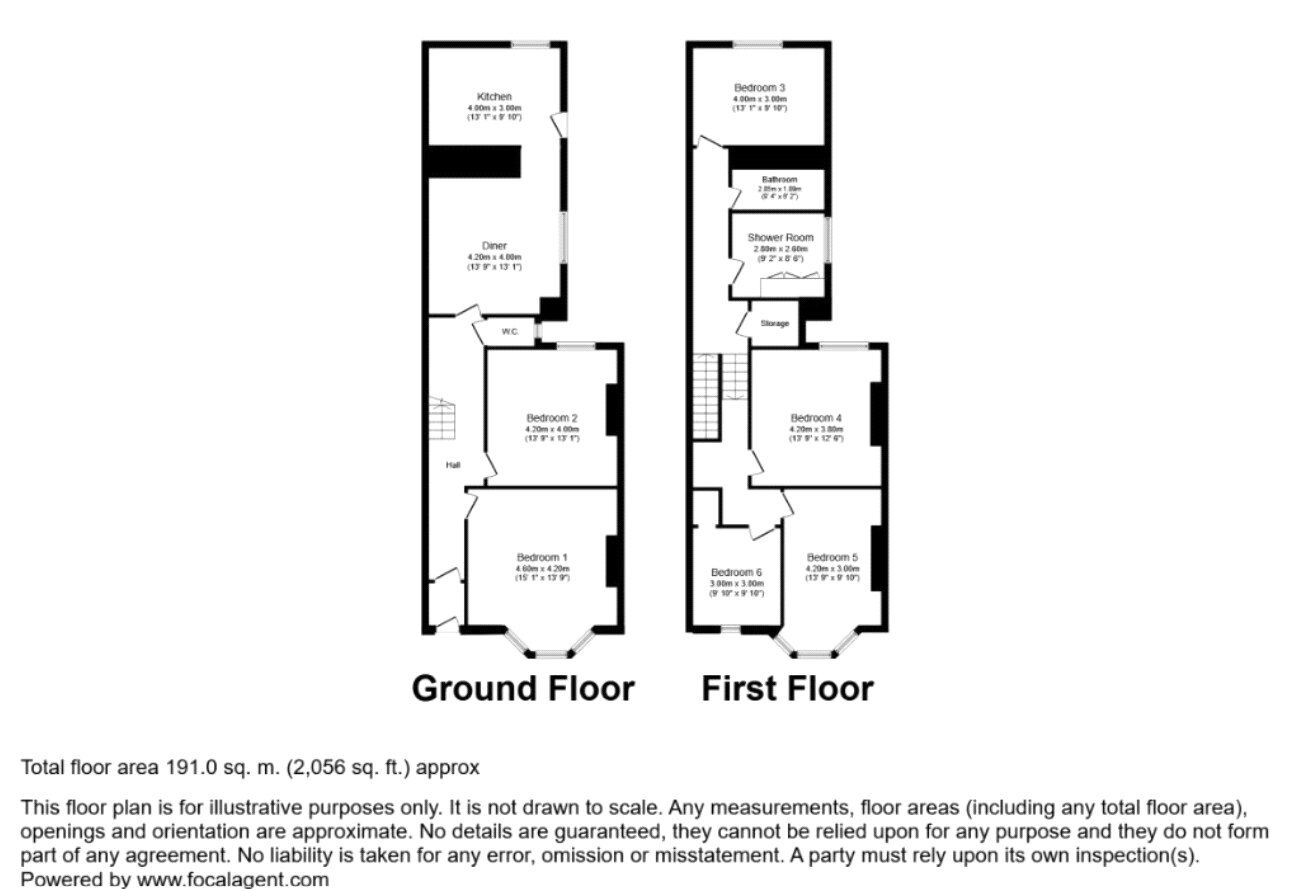 Floorplan of 6 bedroom House to rent, May Terrace, Plymouth, Devon, PL4