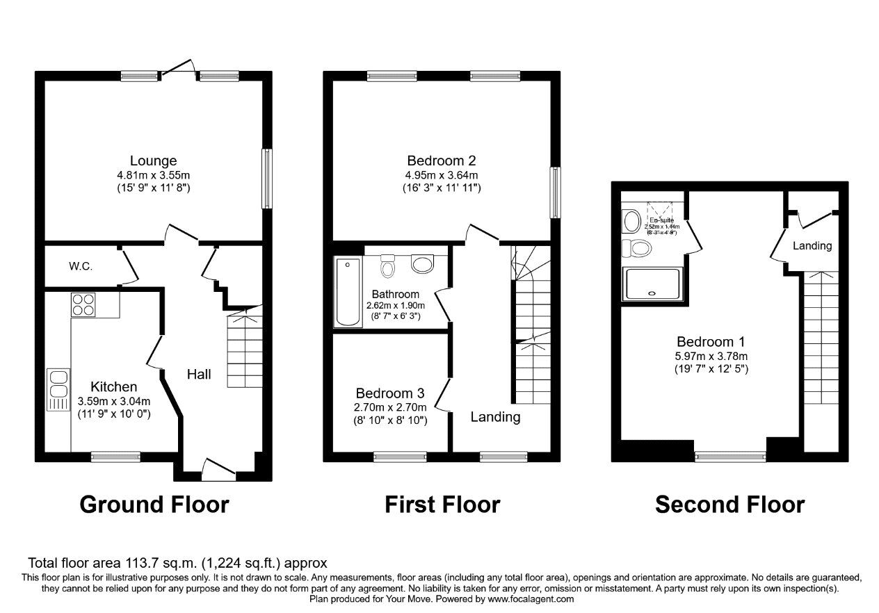 Floorplan of 3 bedroom House for sale, Pennycross Close, Plymouth, Devon, PL2
