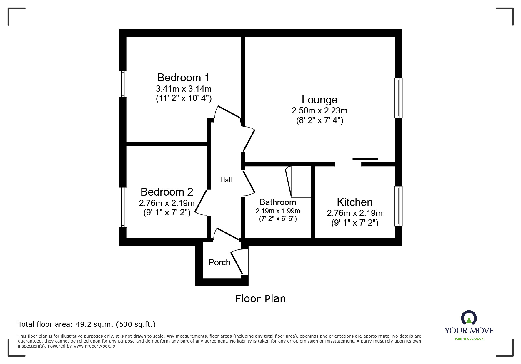 Floorplan of 2 bedroom Flat for sale, Crabtree Close, Plymouth, Devon, PL3
