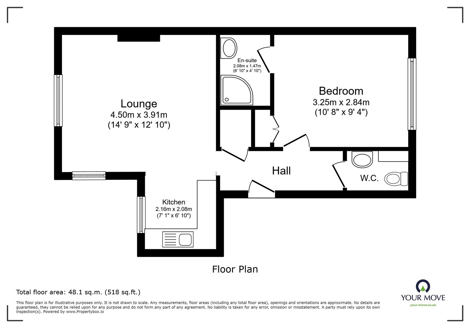 Floorplan of 1 bedroom Flat for sale, Durnford Street, Plymouth, PL1