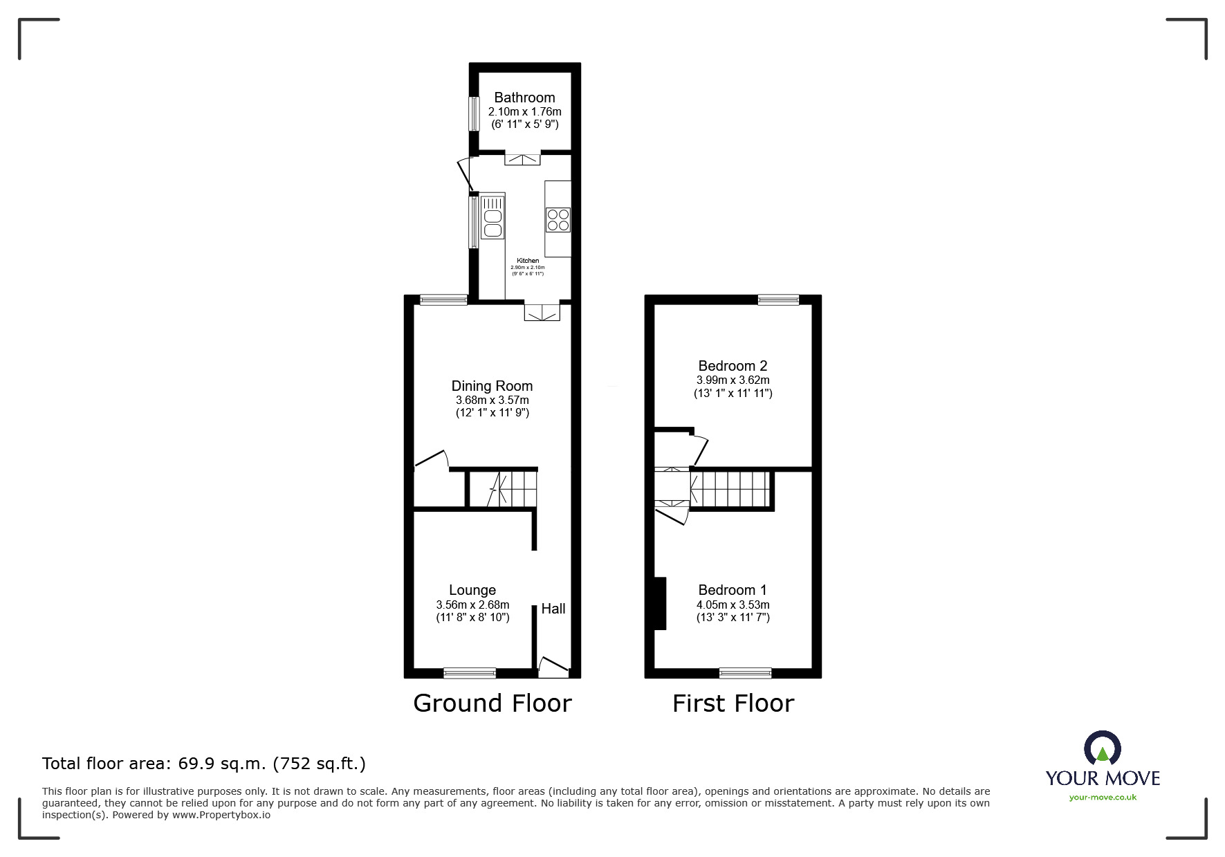 Floorplan of 2 bedroom Mid Terrace House for sale, Hornby Street, Stoke, Plymouth, PL2