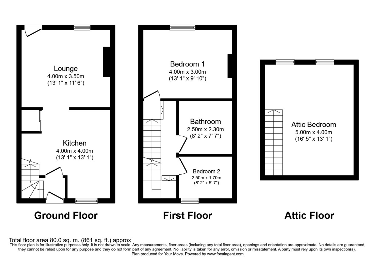 Floorplan of 3 bedroom Mid Terrace House to rent, South View, Bovey Tracey, Devon, TQ13