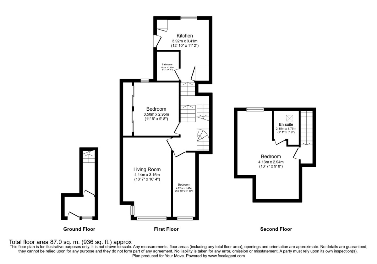 Floorplan of 3 bedroom  Flat to rent, Queen Street, Newton Abbot, Devon, TQ12