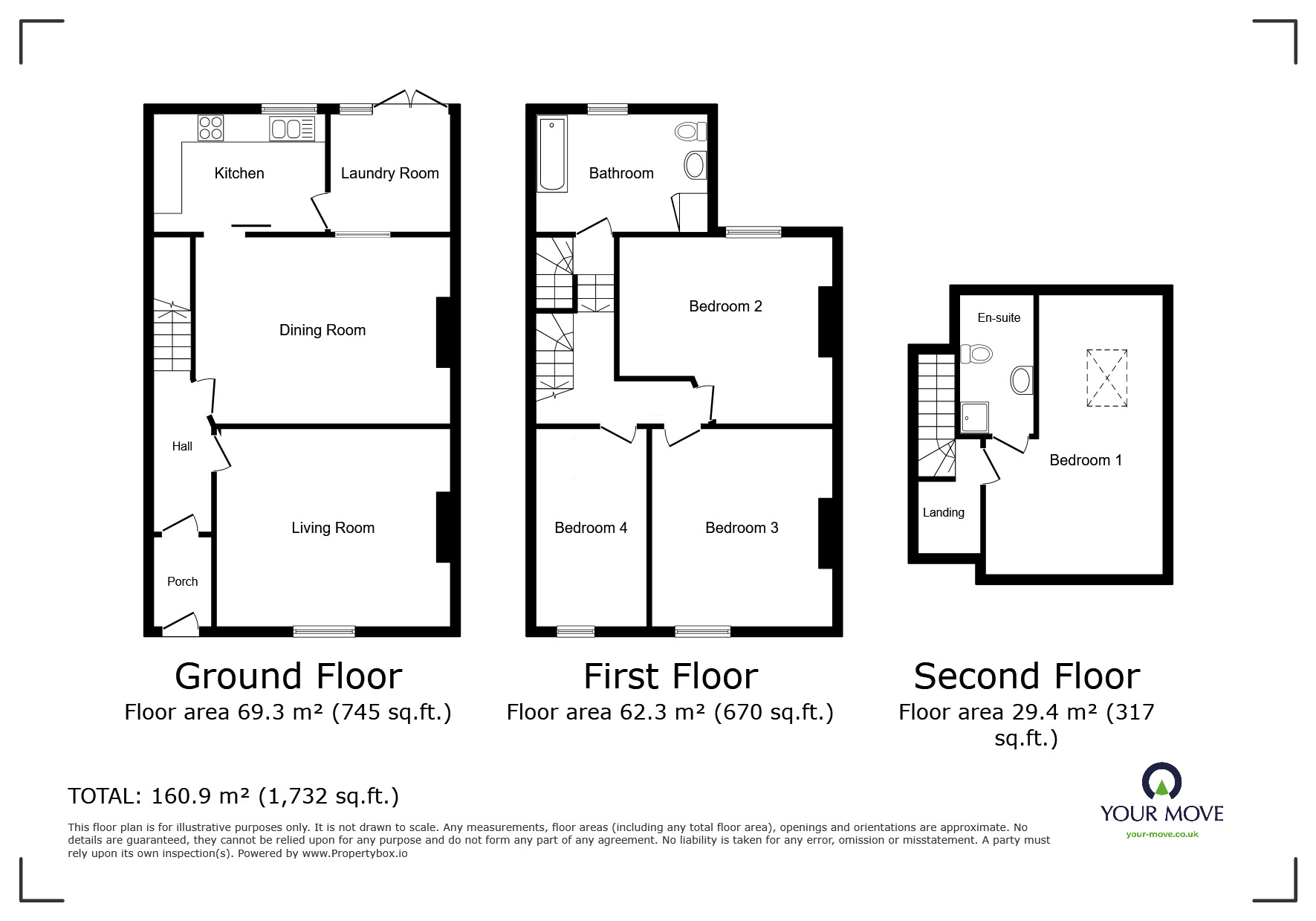 Floorplan of 4 bedroom Mid Terrace House for sale, The Avenue, Newton Abbot, Devon, TQ12