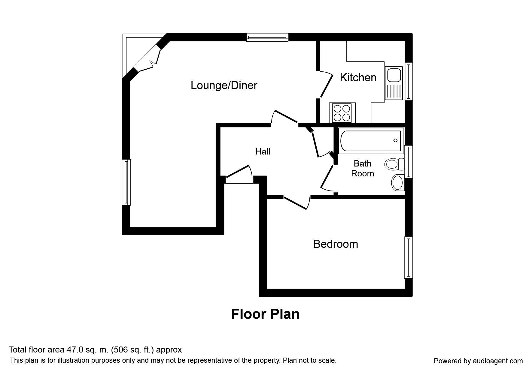 Floorplan of 1 bedroom  Flat to rent, Oliver Place, Heathfield, Devon, TQ12
