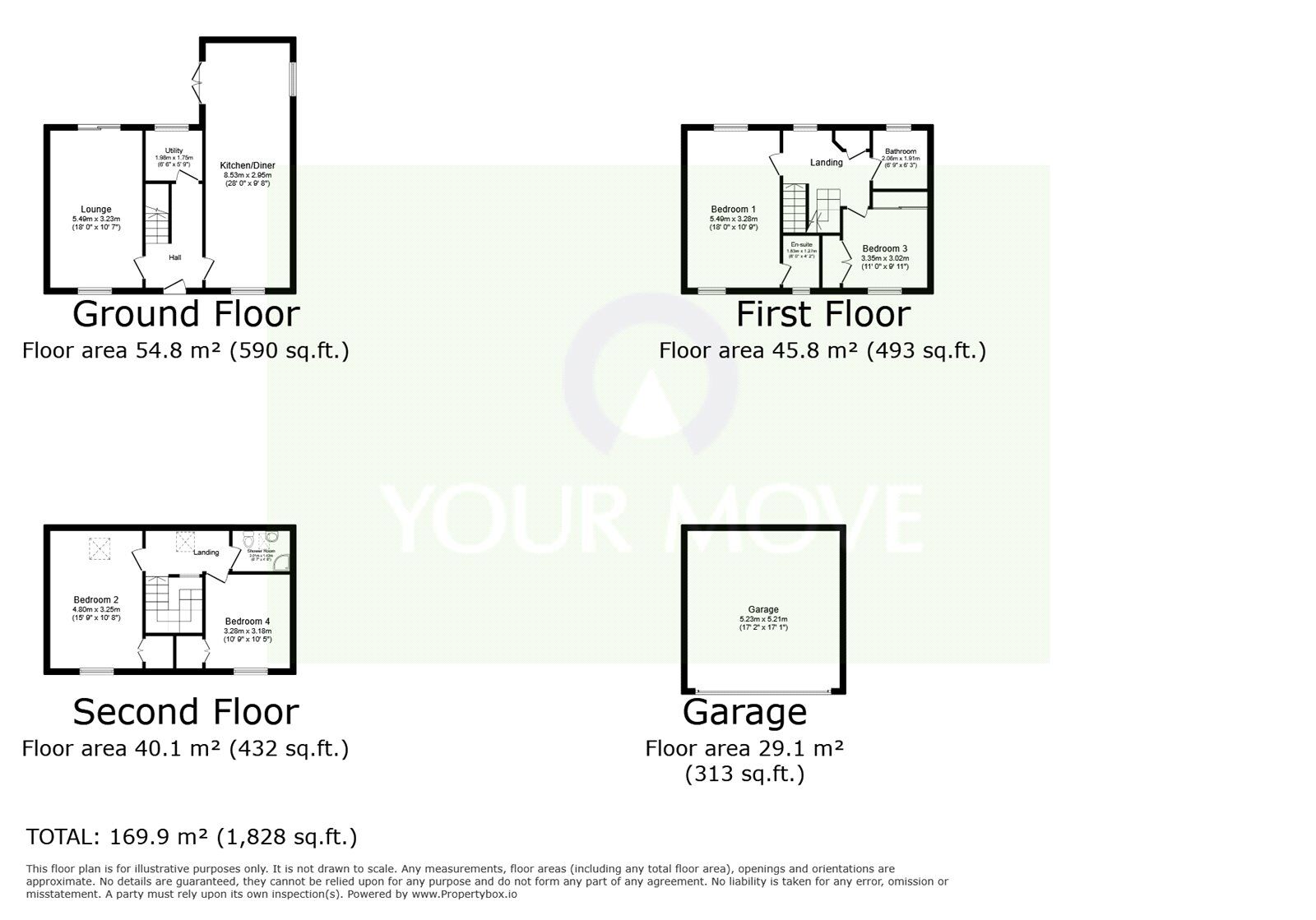 Floorplan of 4 bedroom Detached House for sale, Orleigh Cross, Newton Abbot, Devon, TQ12