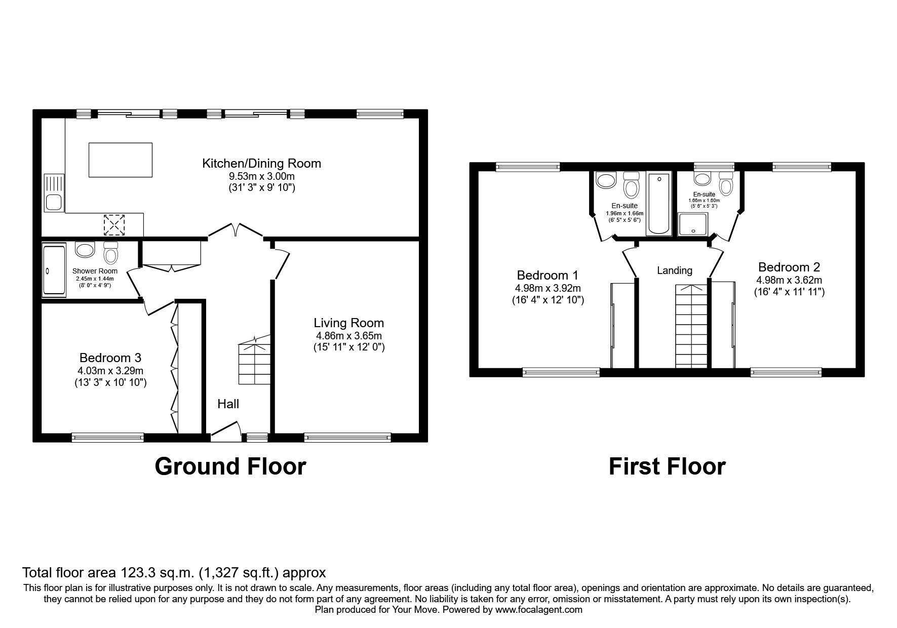 Floorplan of 3 bedroom Detached Bungalow for sale, Castlewood Avenue, Newton Abbot, Devon, TQ12