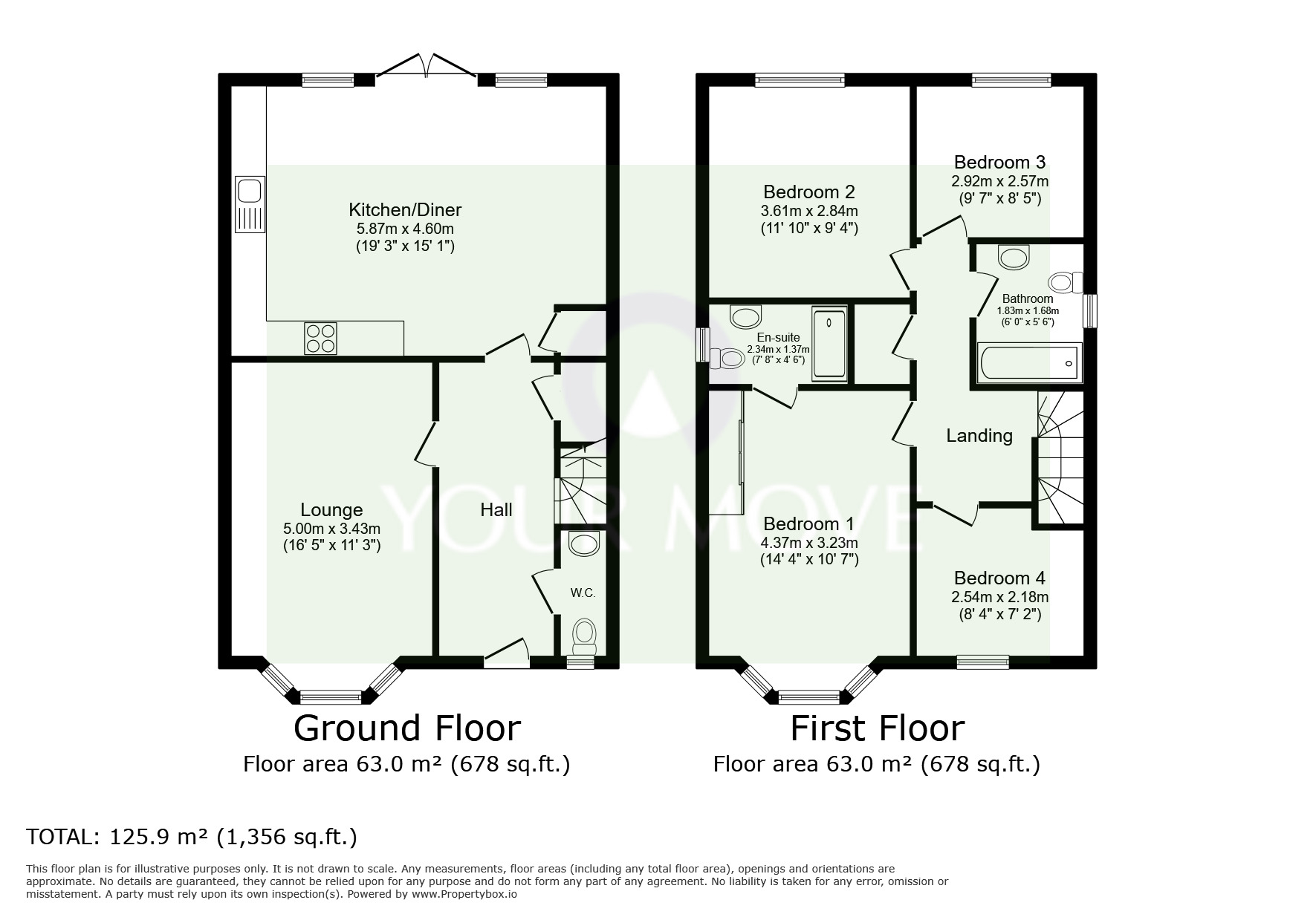 Floorplan of 4 bedroom Detached House for sale, Kestrel Close, Kingsteignton, Devon, TQ12