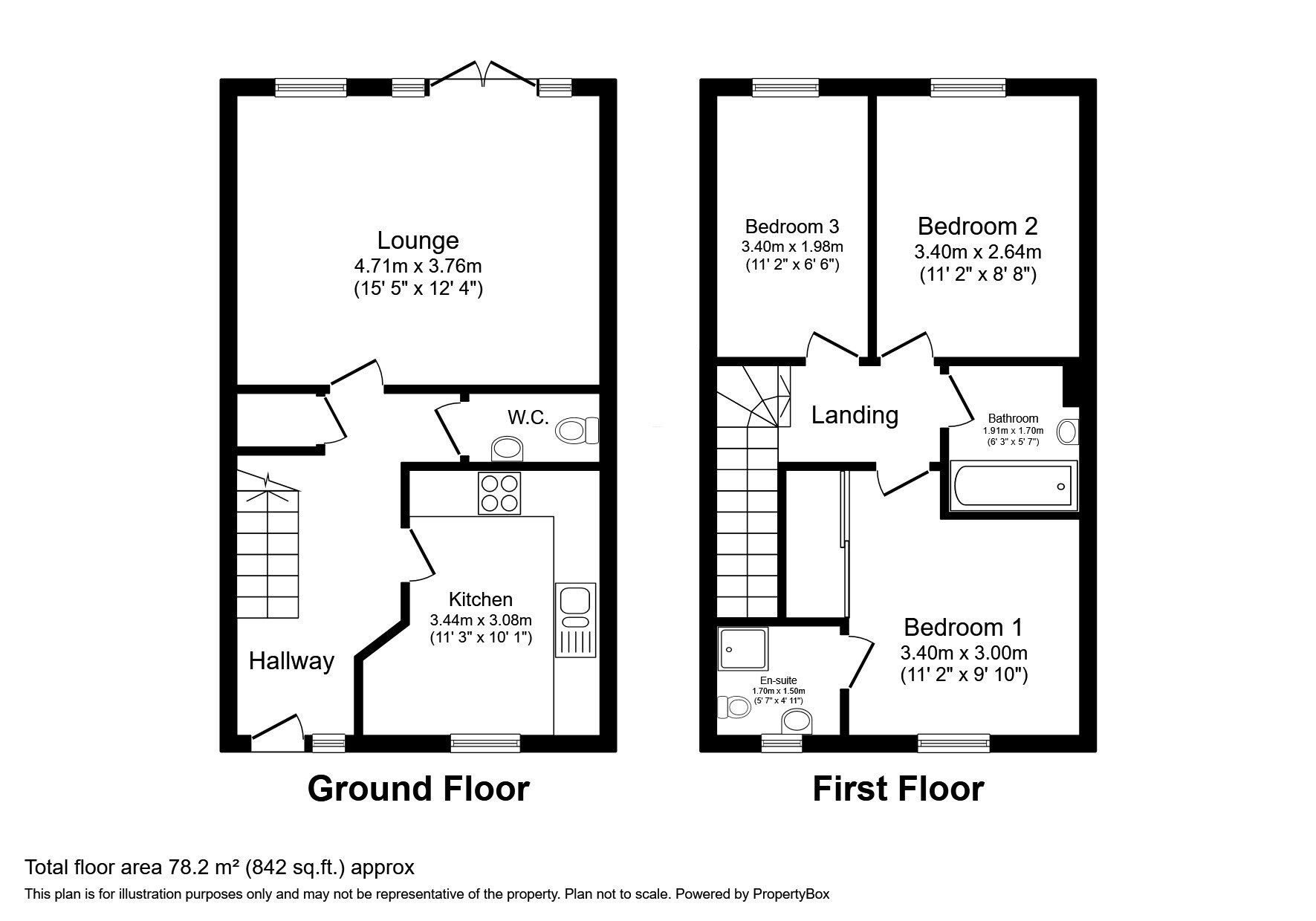 Floorplan of 3 bedroom Detached House for sale, Burnet Road, Newton Abbot, Devon, TQ12