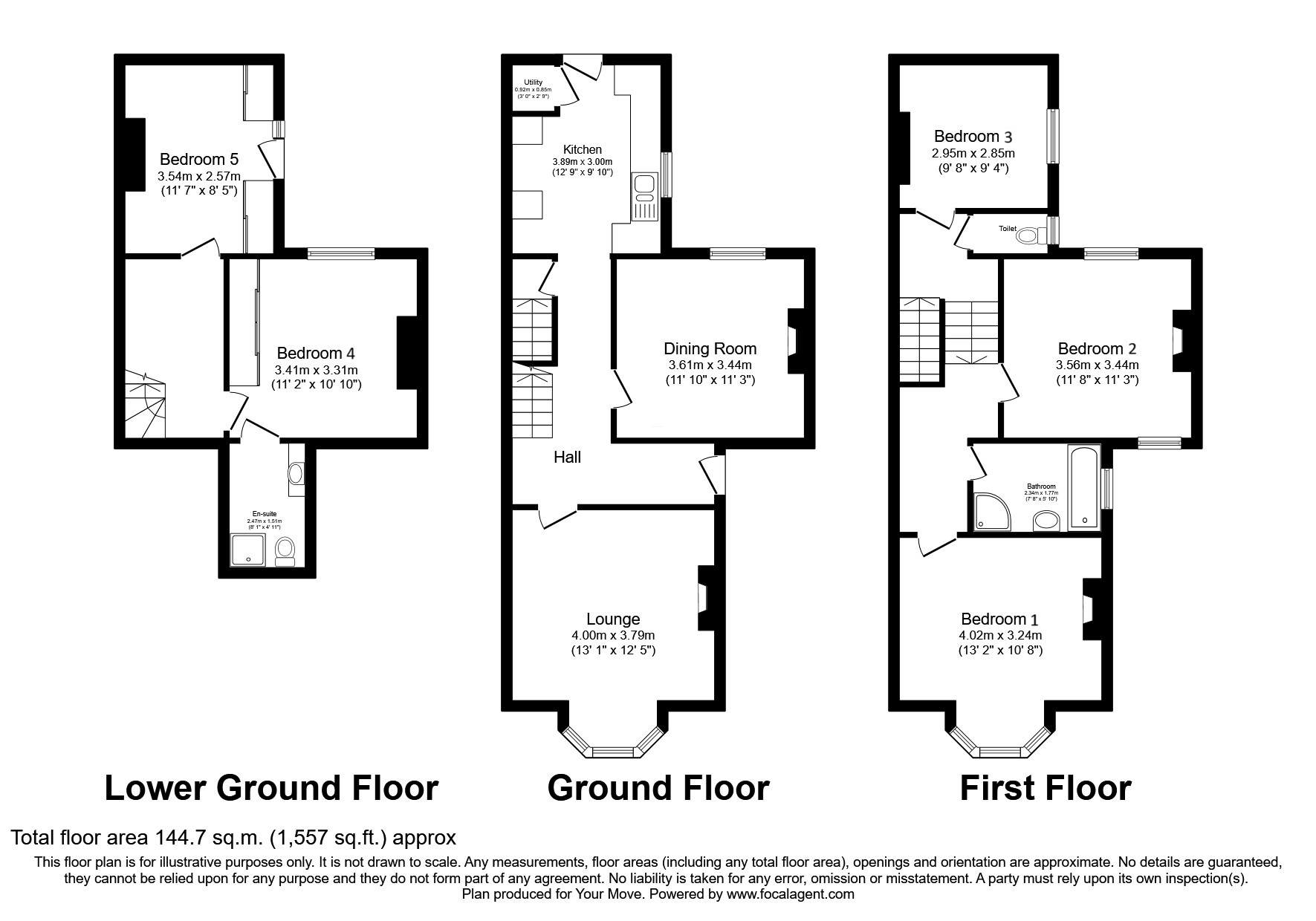 Floorplan of 5 bedroom Semi Detached House for sale, Gloucester Road, Newton Abbot, Devon, TQ12