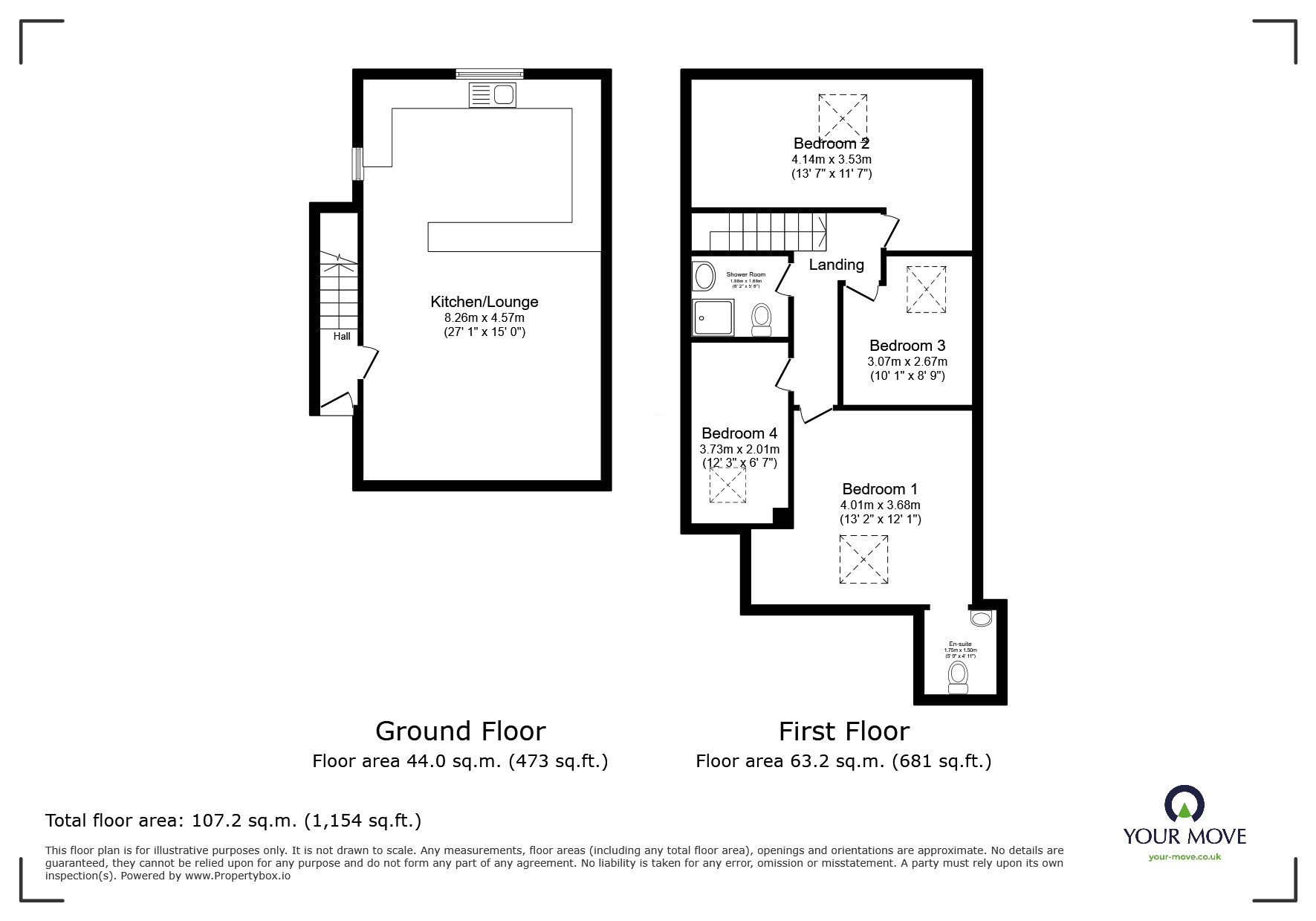 Floorplan of 4 bedroom Flat for sale, Apartment 7, The Old Baptist Church, 46 East Street, Newton Abbot, TQ12