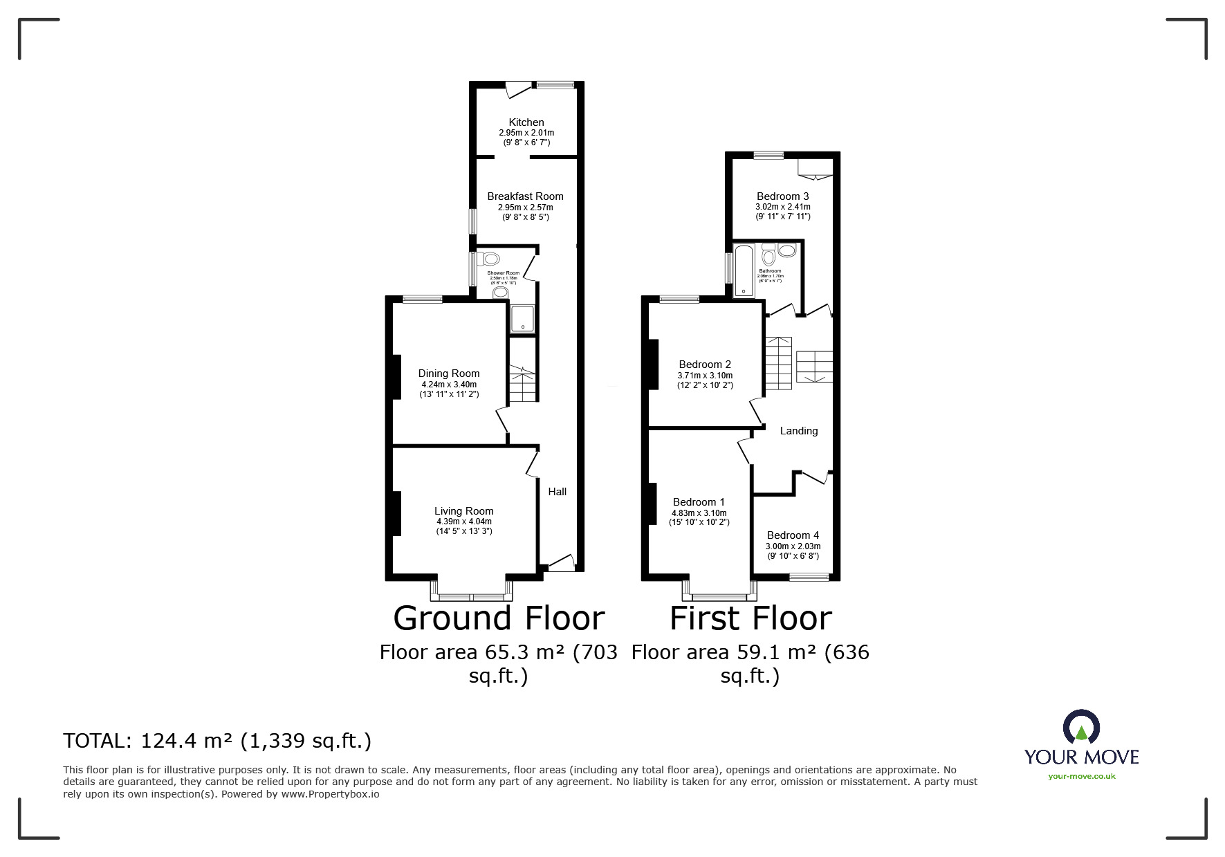 Floorplan of 4 bedroom Mid Terrace House for sale, Abbotsbury Road, Newton Abbot, Devon, TQ12