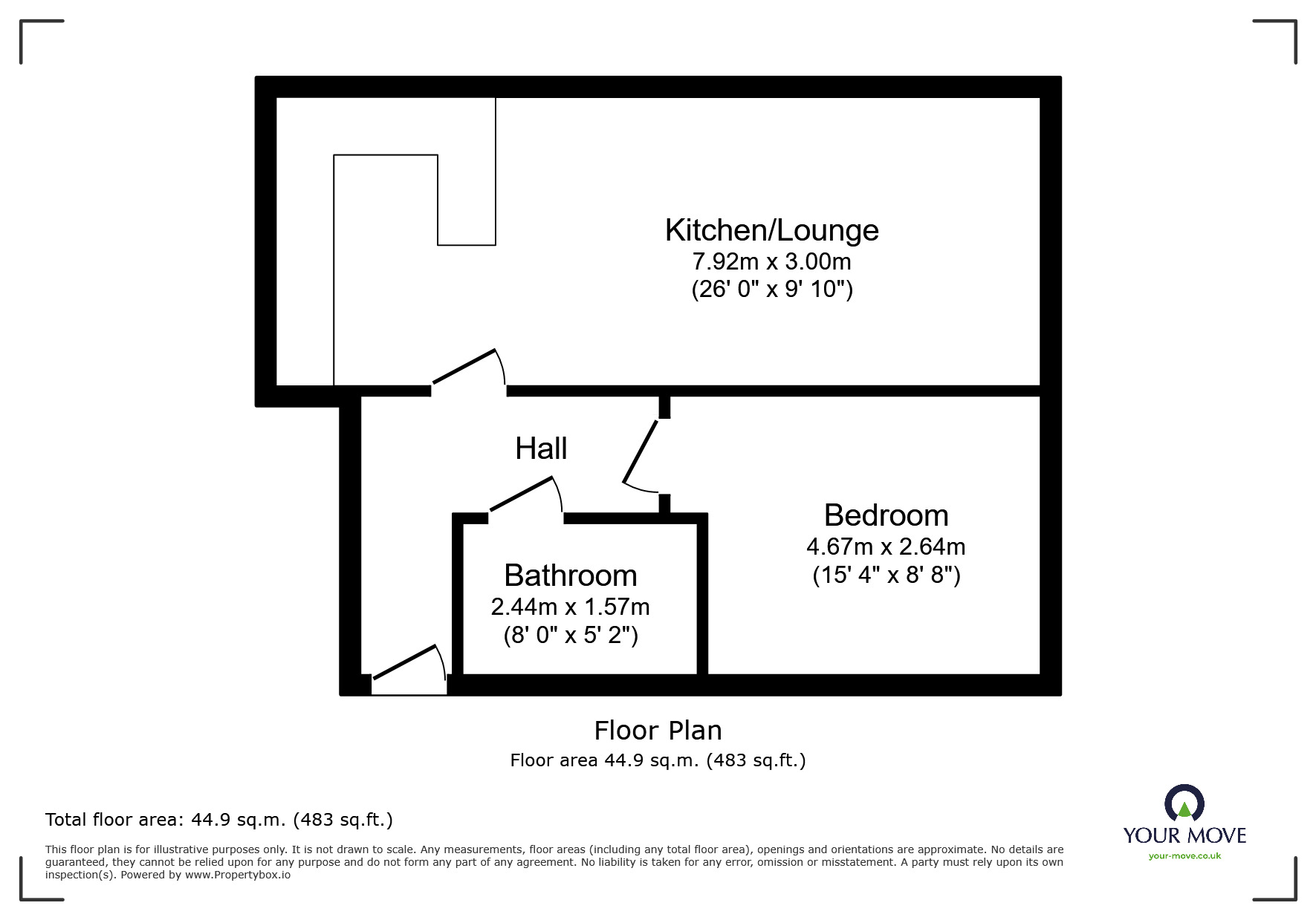 Floorplan of 1 bedroom  Flat for sale, King Street, Newton Abbot, Devon, TQ12