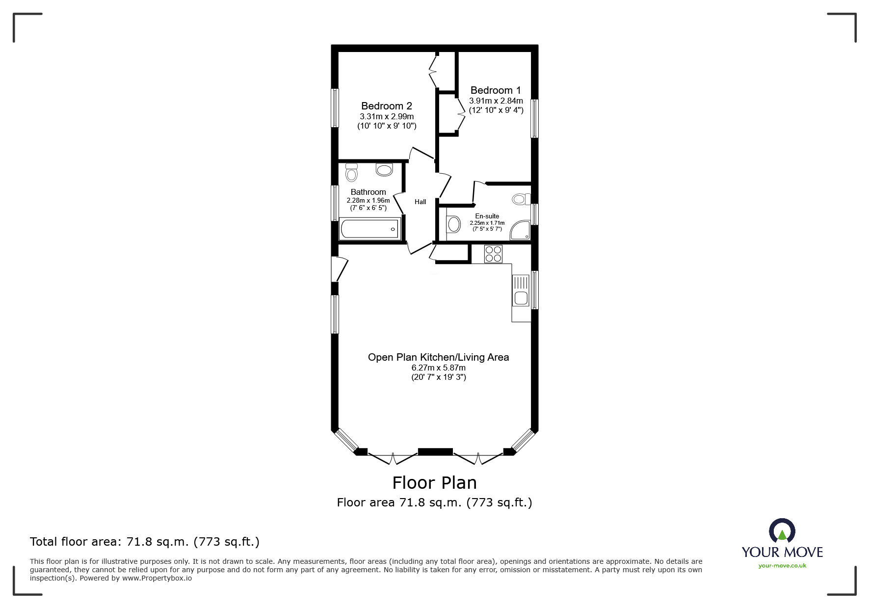 Floorplan of 2 bedroom Detached Property for sale, Totnes Road, Paignton, Devon, TQ4