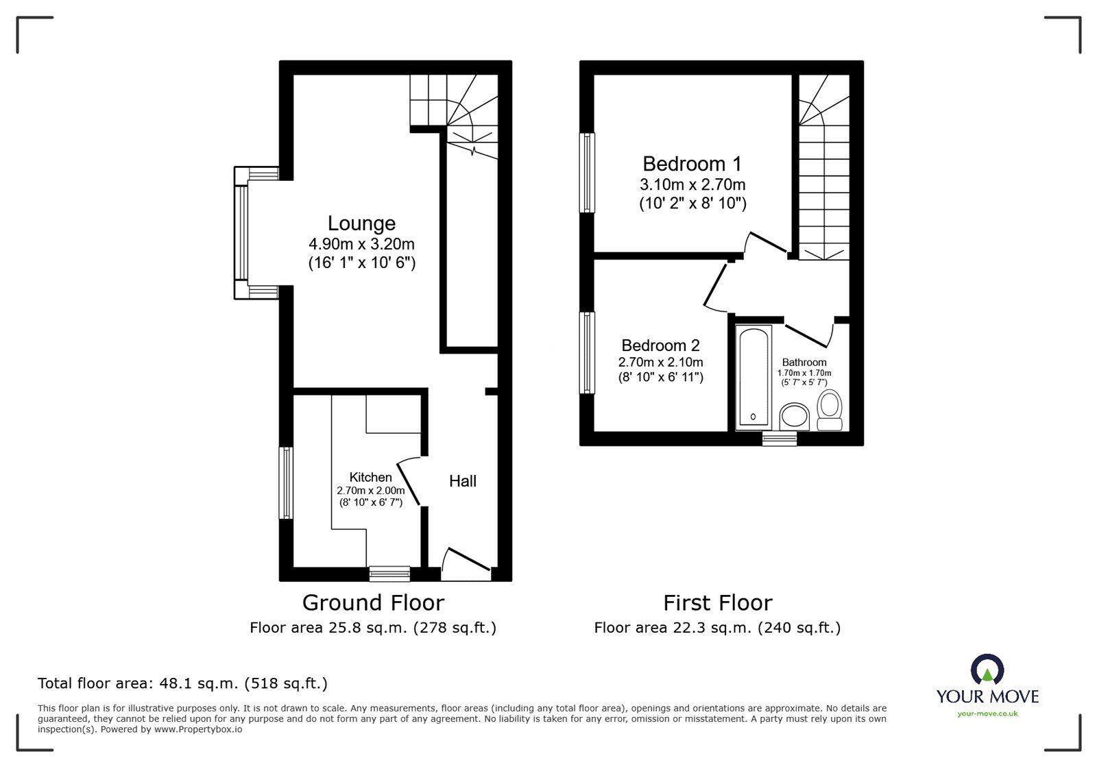 Floorplan of 2 bedroom Mid Terrace House for sale, Foxhollows, Shaldon Road, Devon, TQ12