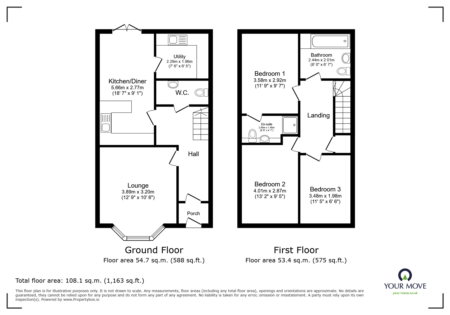 Floorplan of 3 bedroom Semi Detached House for sale, Gloucester Road, Newton Abbot, Devon, TQ12