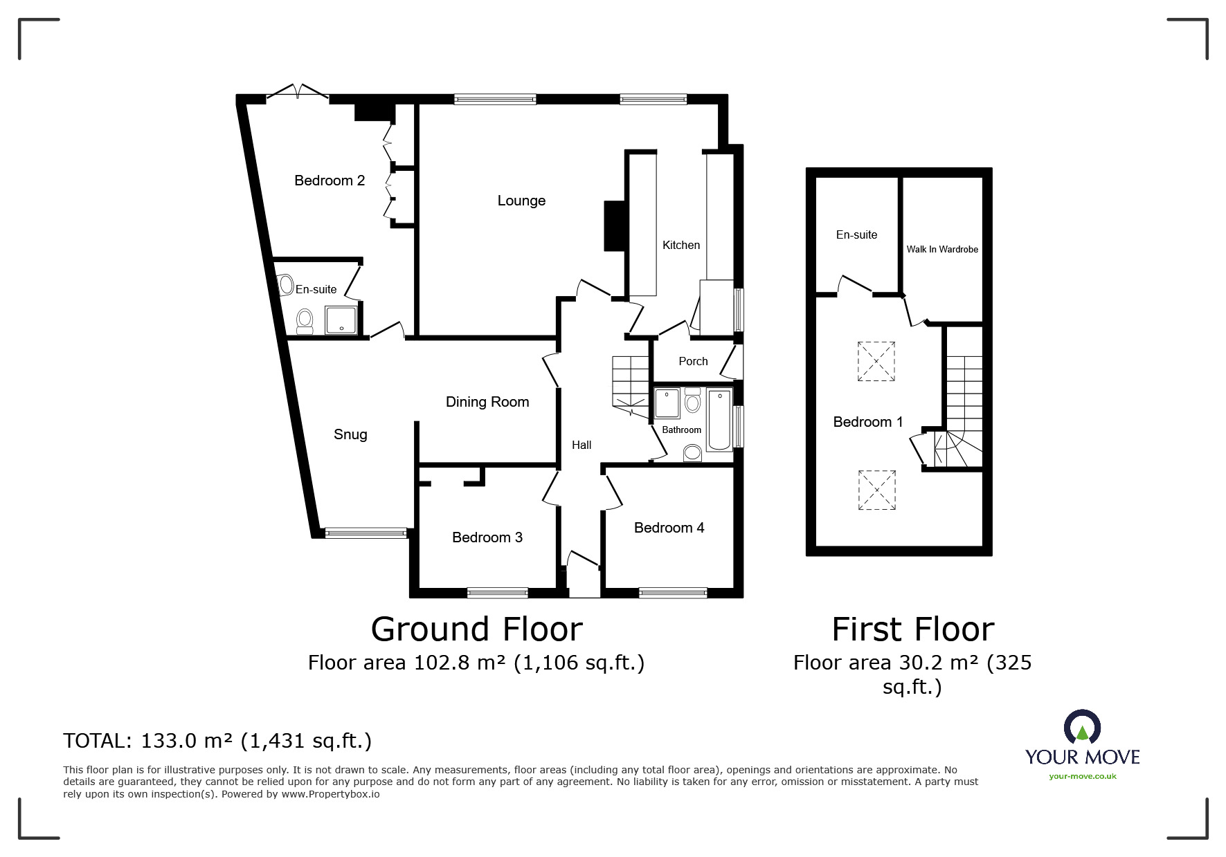 Floorplan of 4 bedroom Detached Bungalow for sale, Aller Road, Kingskerswell, Devon, TQ12