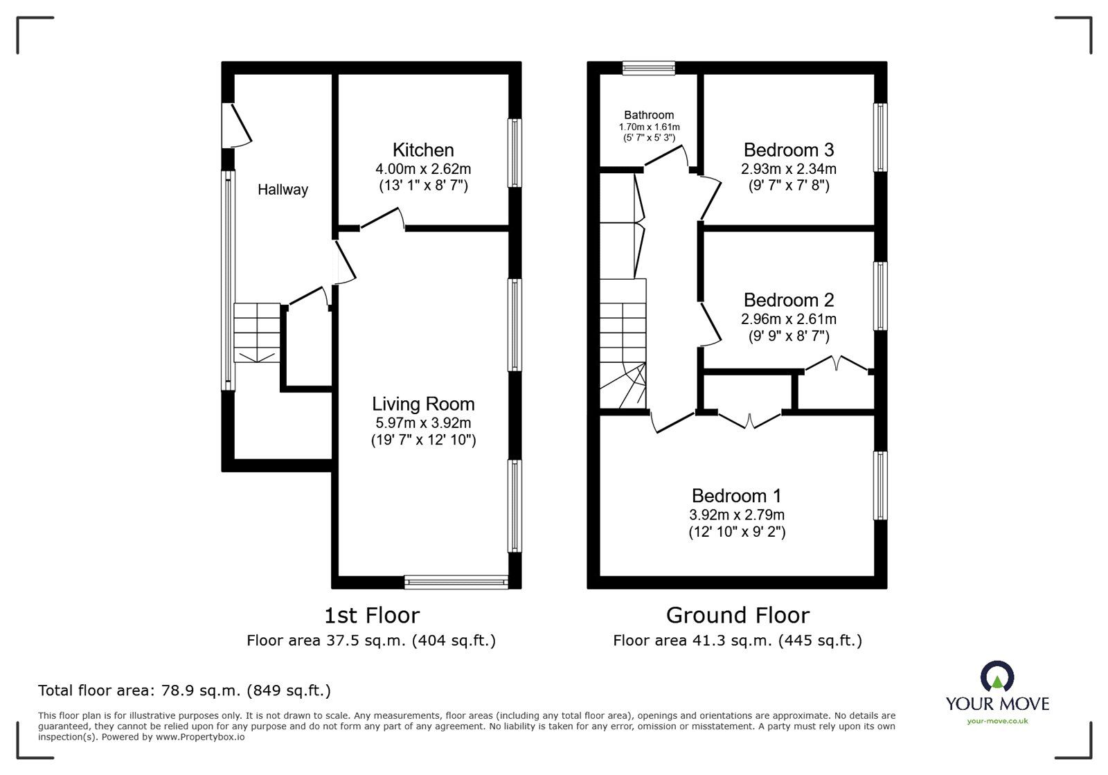 Floorplan of 3 bedroom Detached House for sale, Rundle Road, Newton Abbot, Devon, TQ12