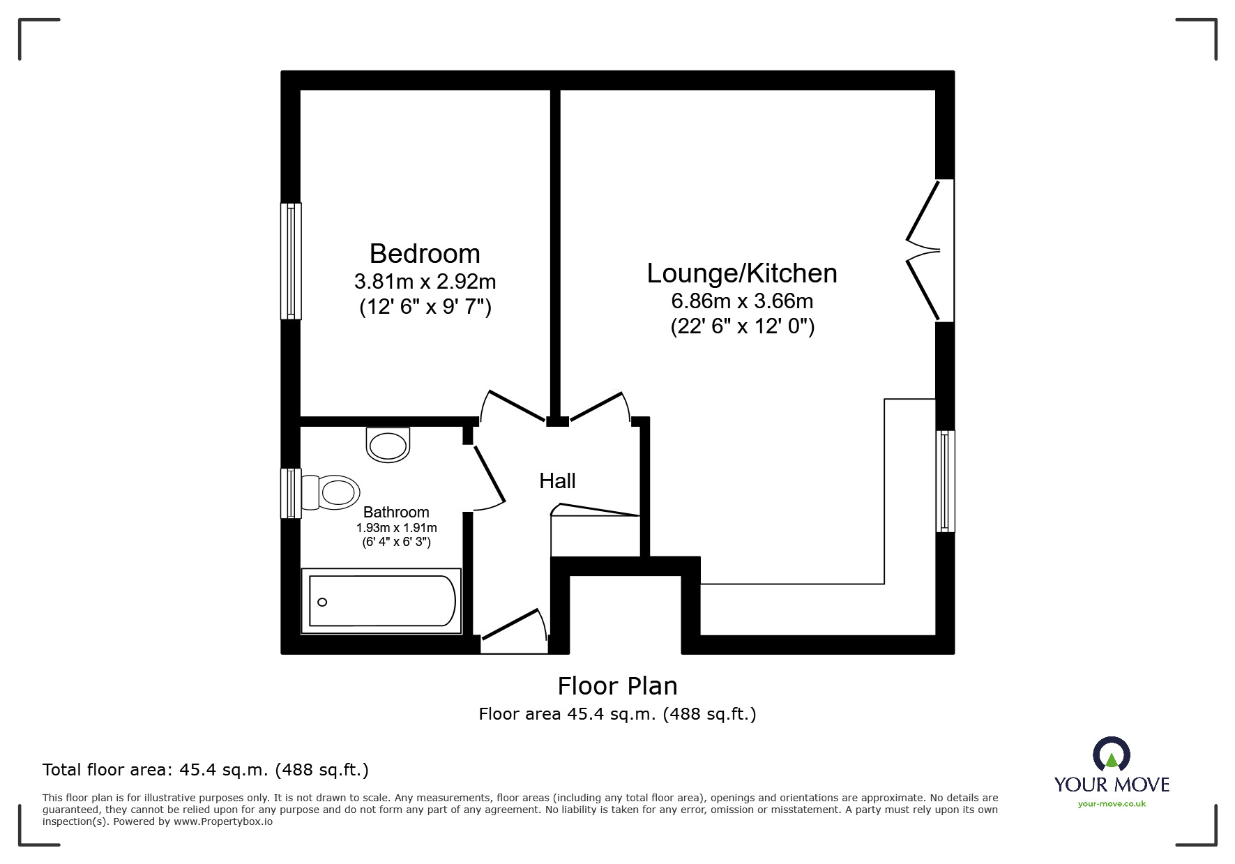 Floorplan of 1 bedroom  Flat for sale, Pengelly Way, Torquay, Devon, TQ2