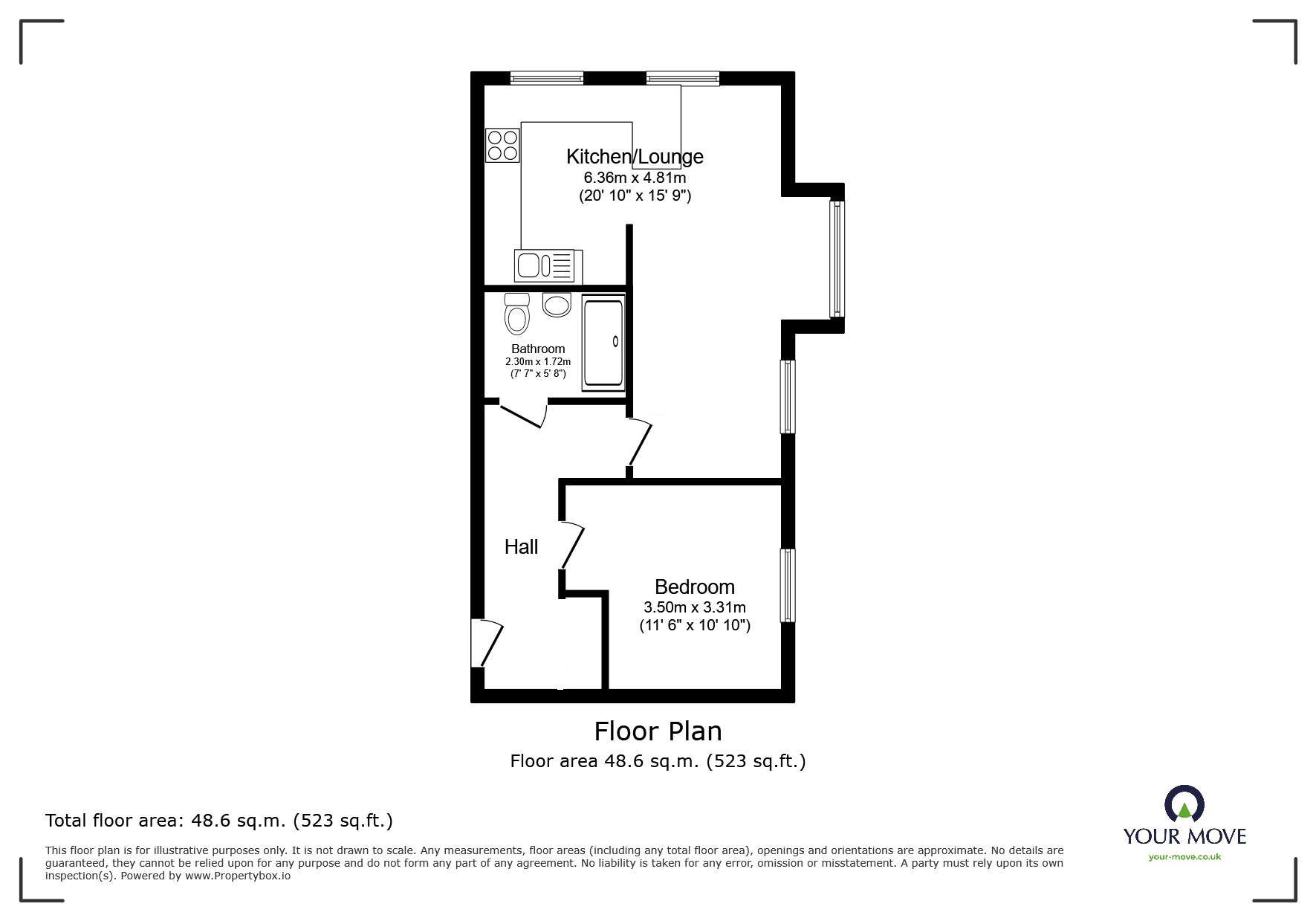 Floorplan of 1 bedroom  Flat for sale, Betony Drive, Newton Abbot, Devon, TQ12