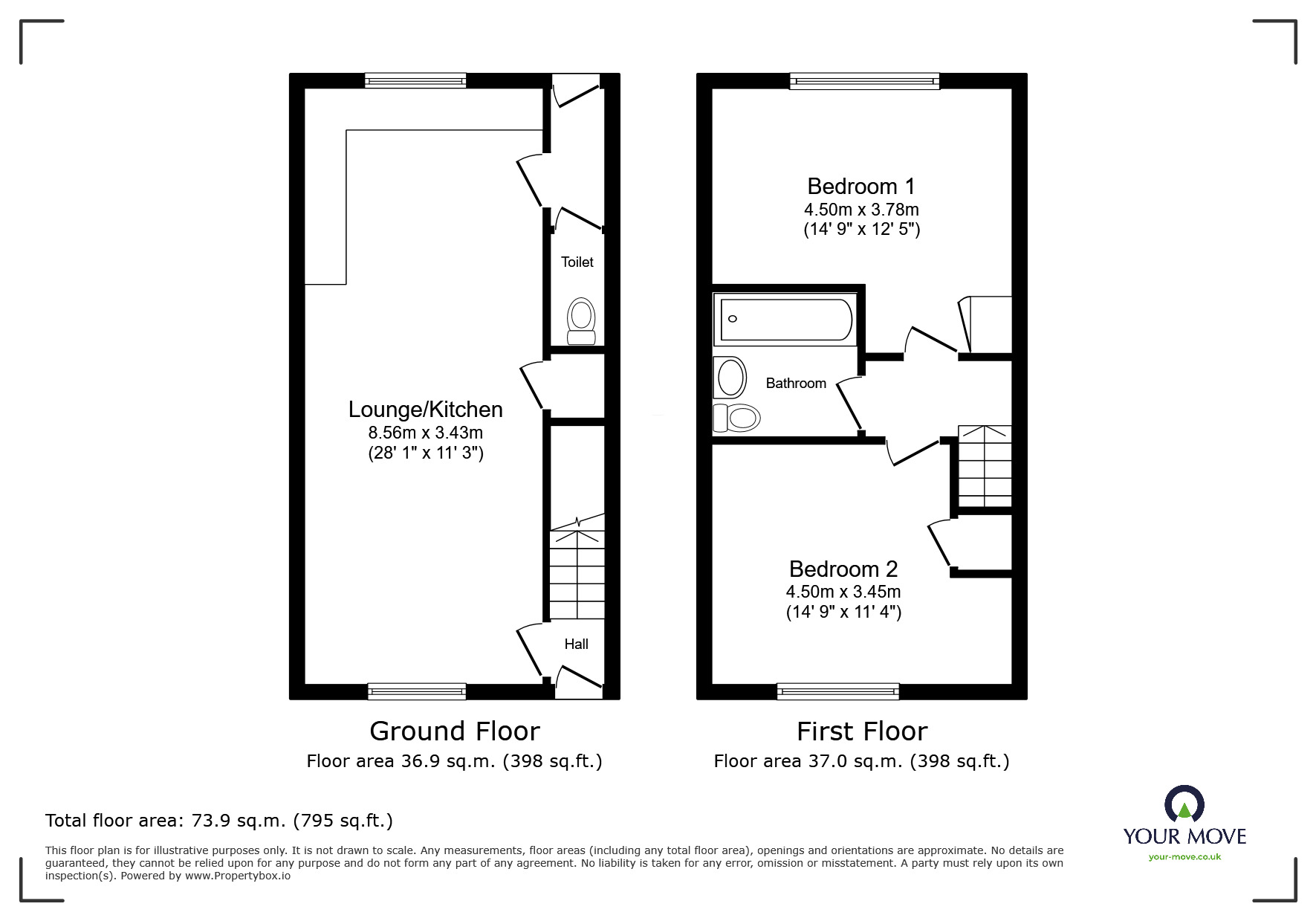 Floorplan of 2 bedroom Mid Terrace House for sale, Hockmore Drive, Devon, TQ12