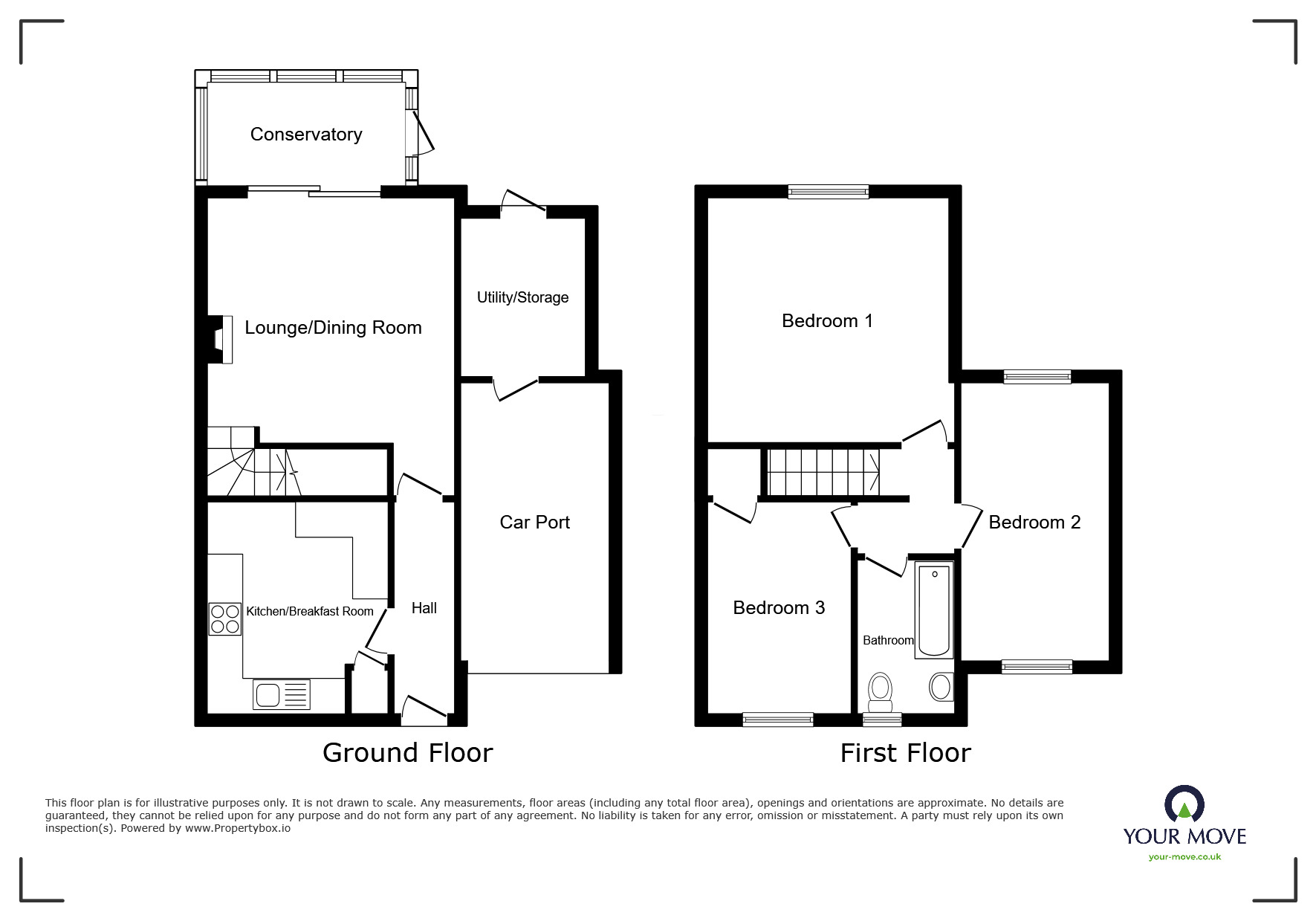 Floorplan of 3 bedroom Detached House for sale, Sandygate Mill, Kingsteignton, Devon, TQ12